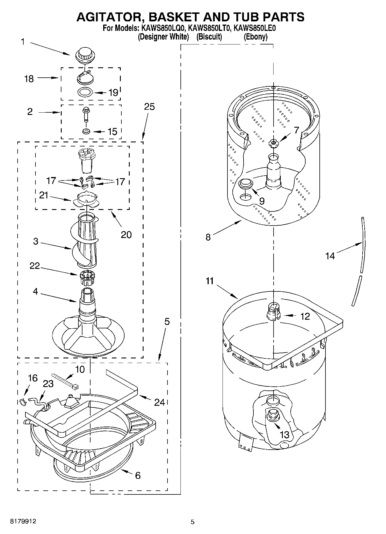 03 - AGITATOR, BASKET AND TUB