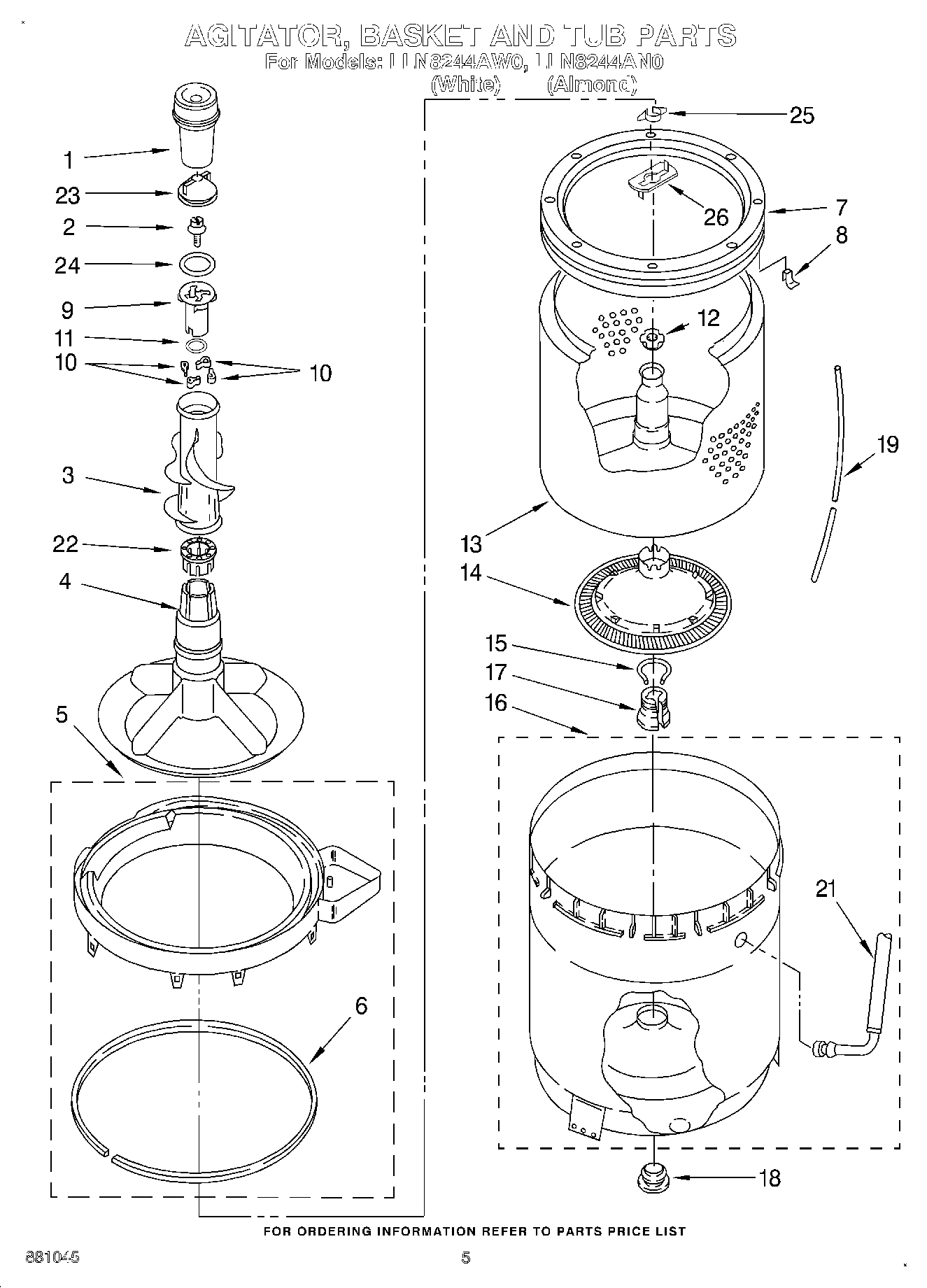 04 - AGITATOR, BASKET AND TUB