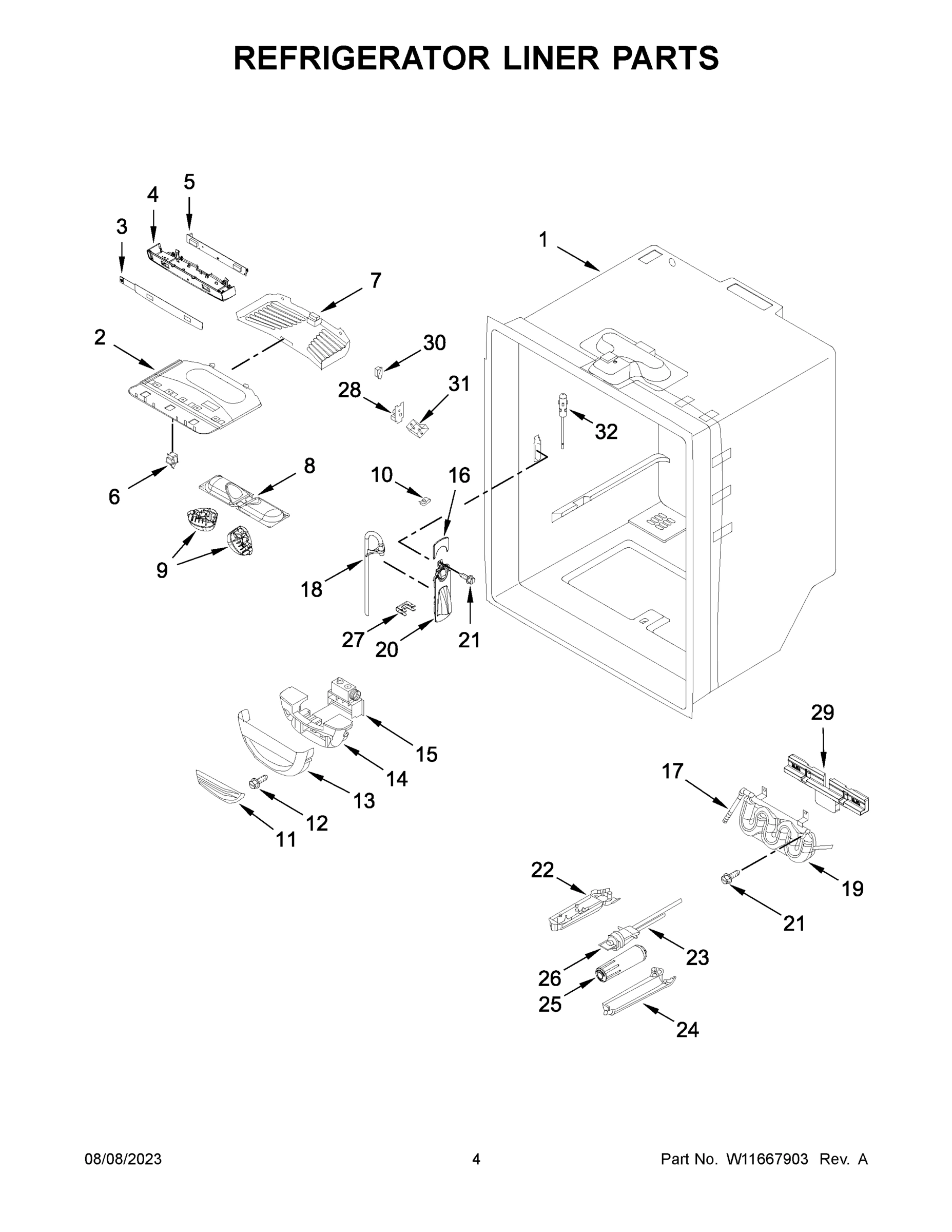 03 - REFRIGERATOR LINER PARTS