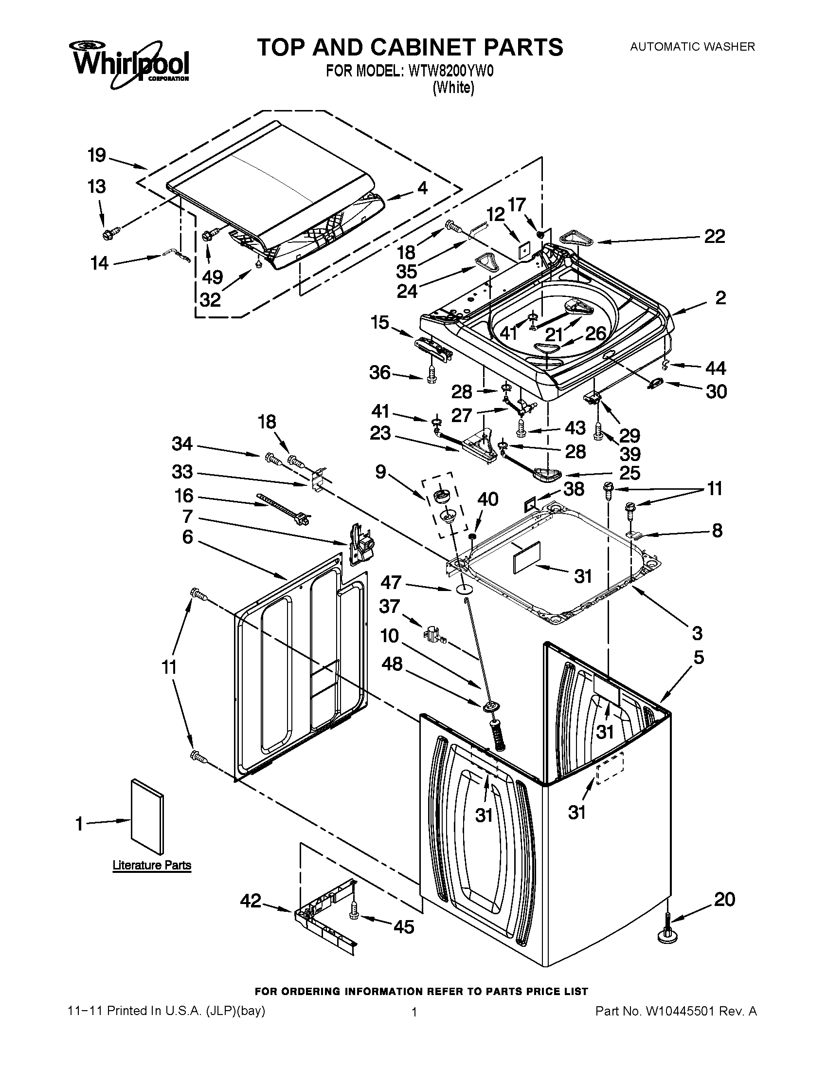 01 - TOP AND CABINET PARTS