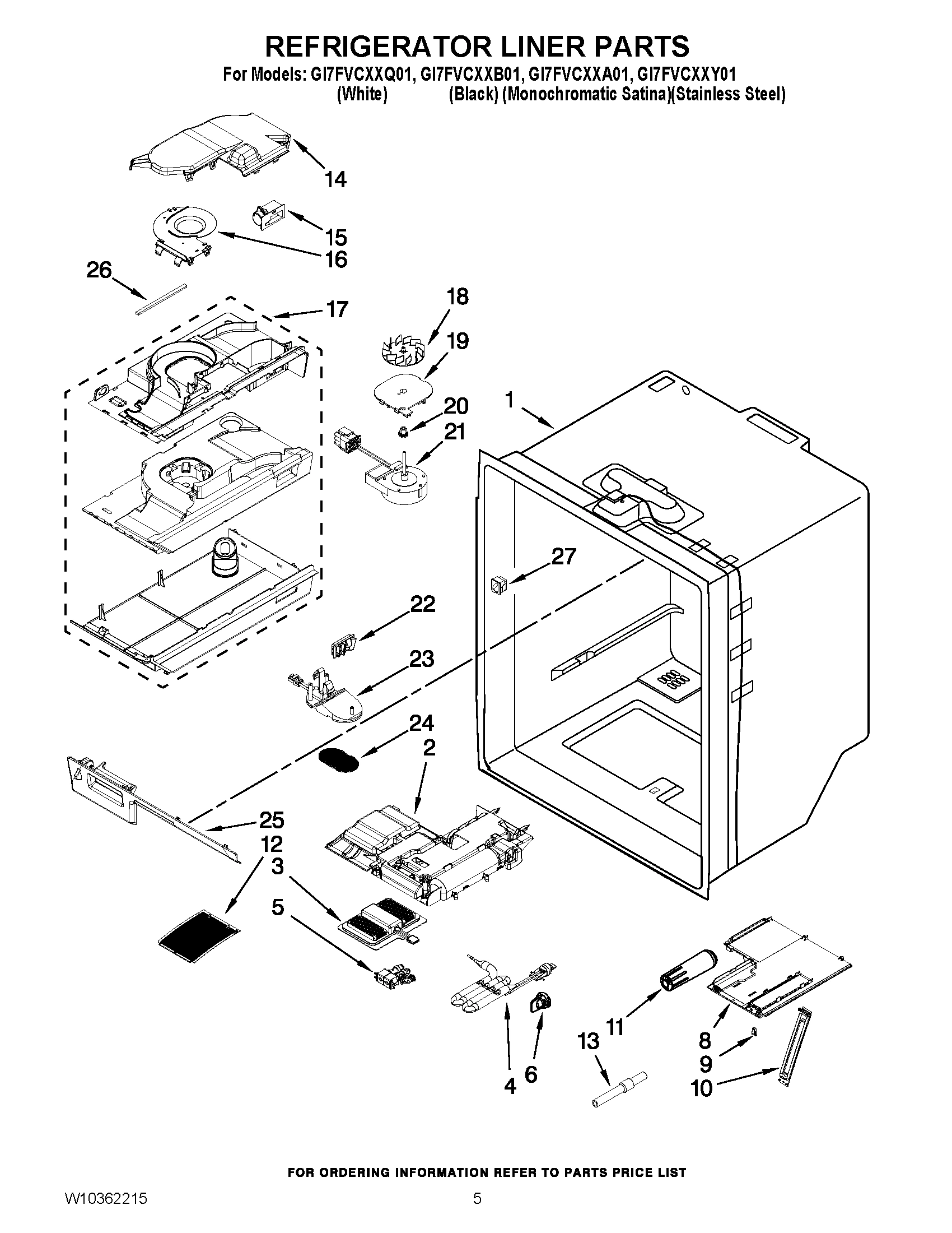 03 - REFRIGERATOR LINER PARTS