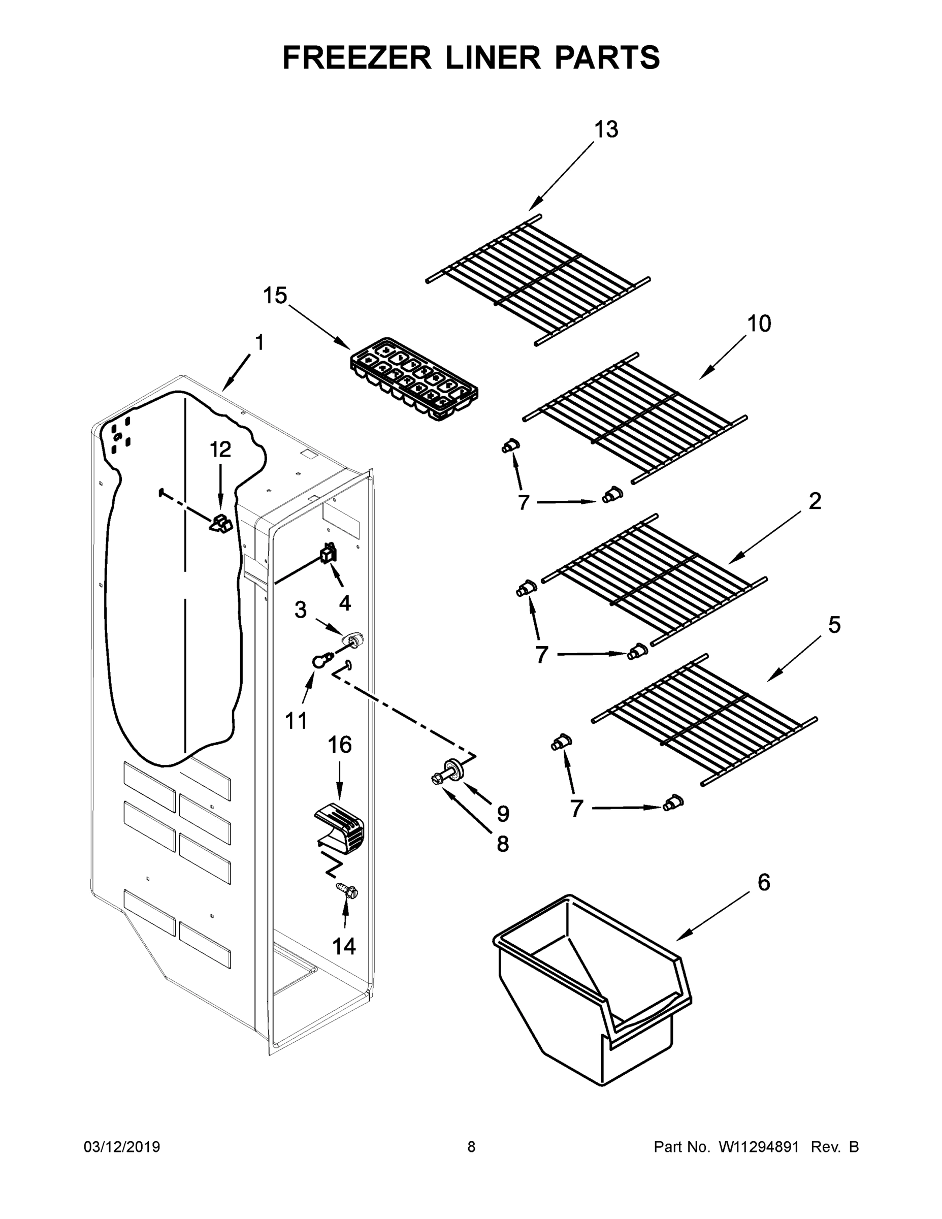 05 - FREEZER LINER PARTS