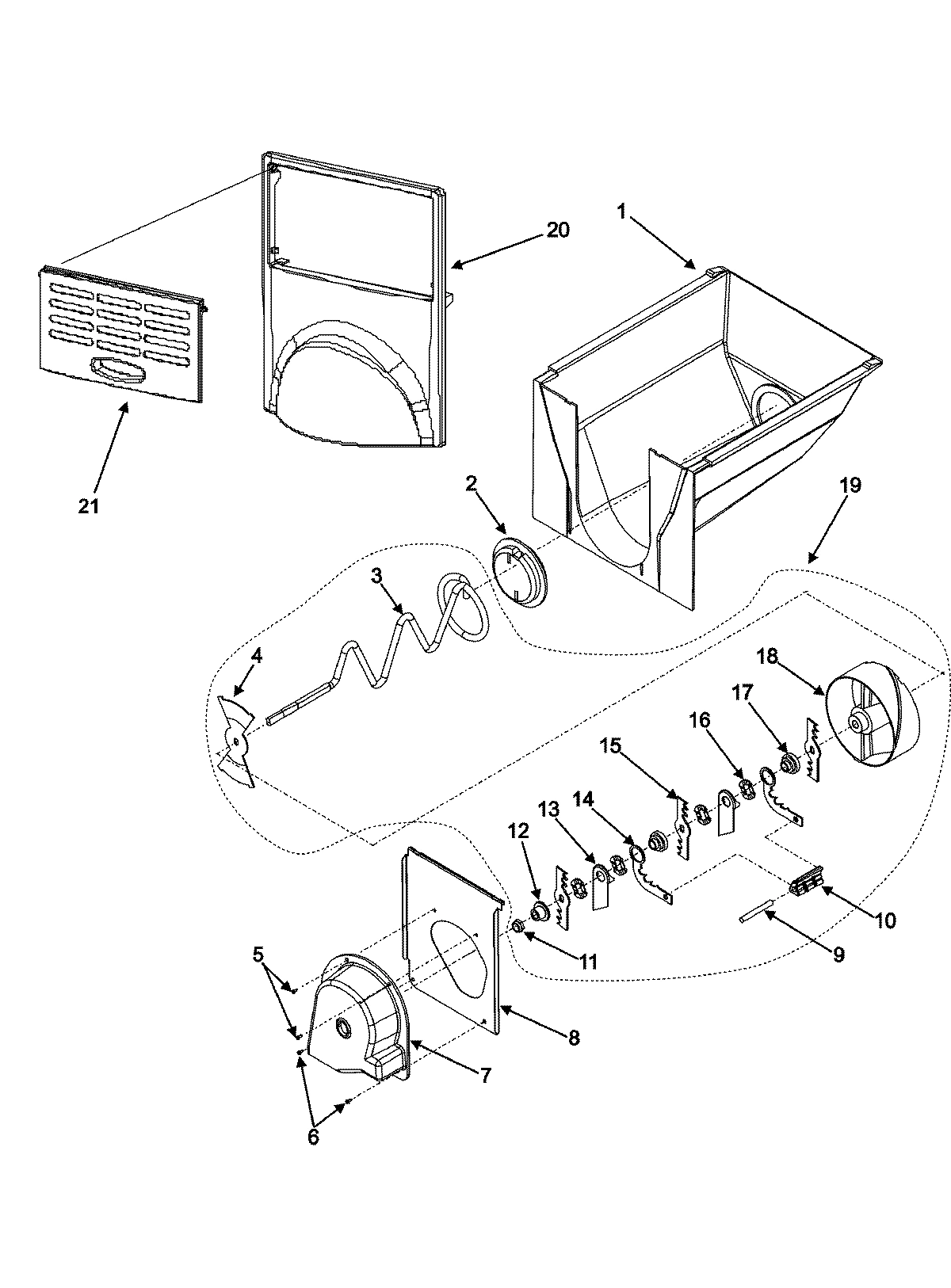 12 - ICE BUCKET ASSY SERIES 50+