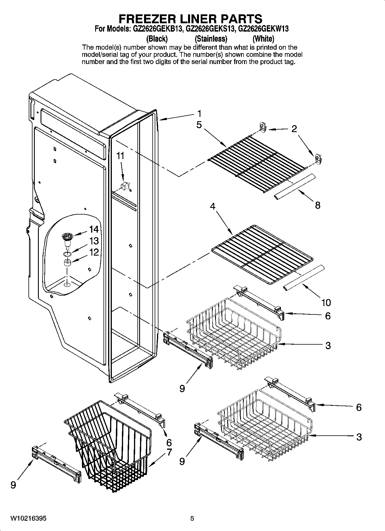 04 - FREEZER LINER PARTS
