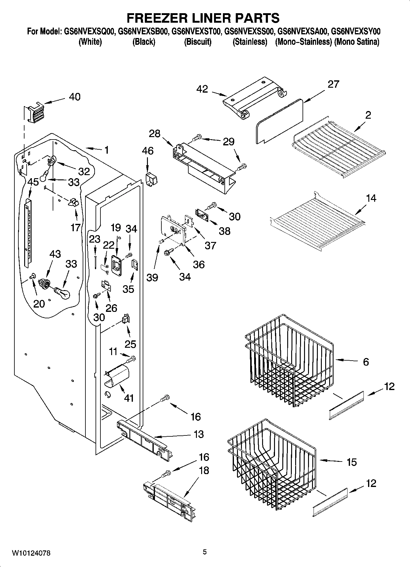 04 - FREEZER LINER PARTS