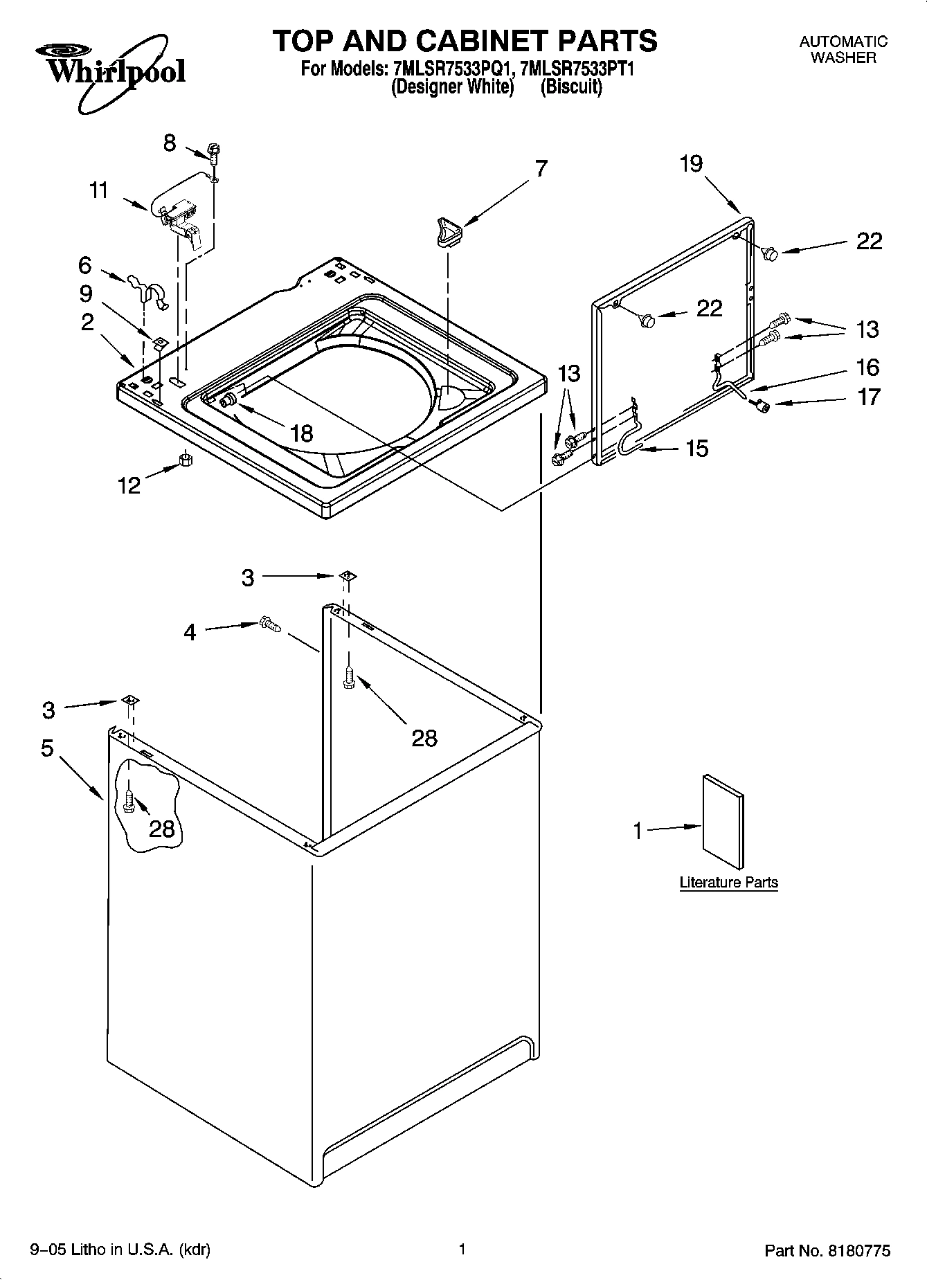 01 - TOP AND CABINET PARTS