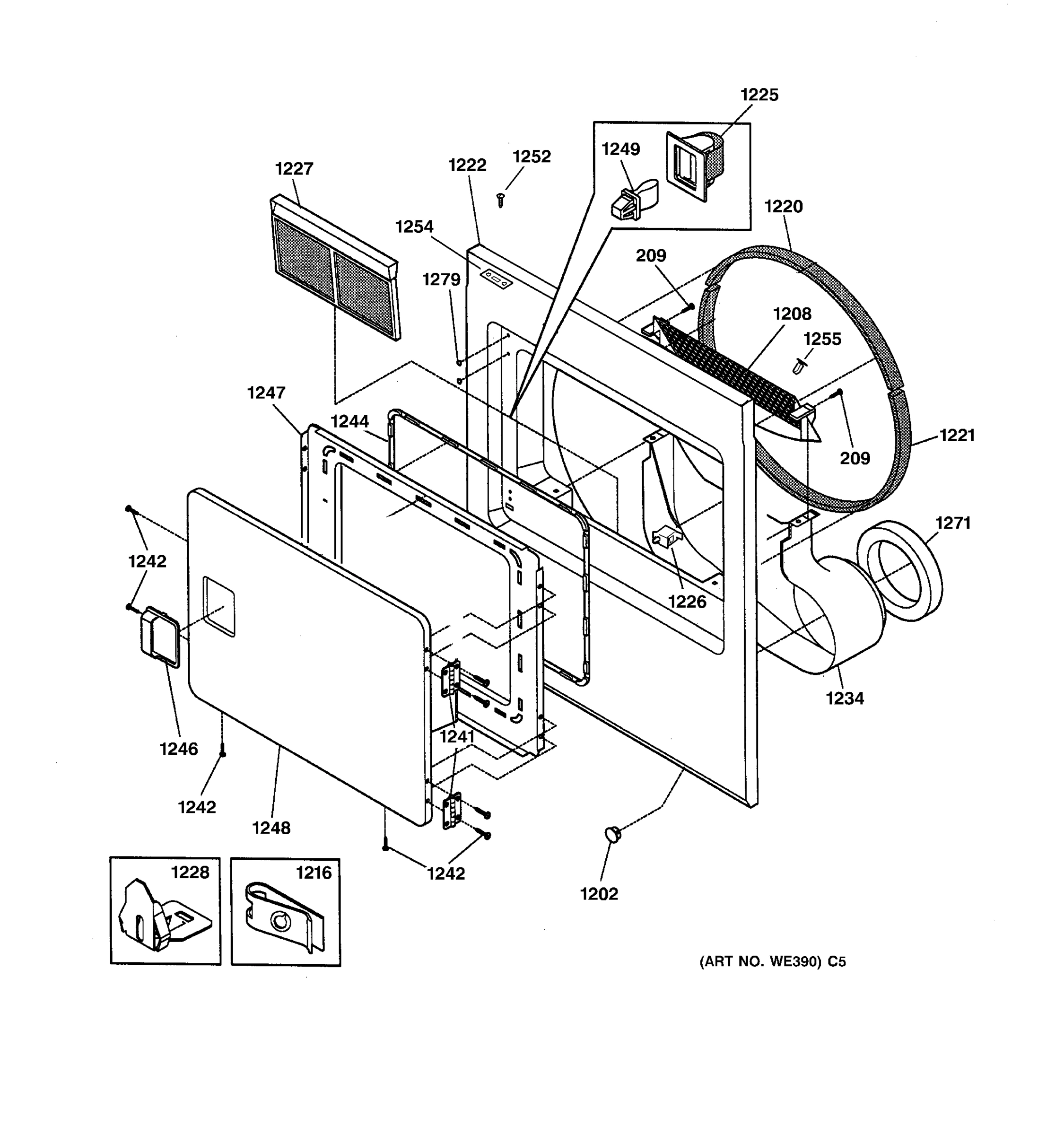 FRONT PANEL & LINT FILTER
