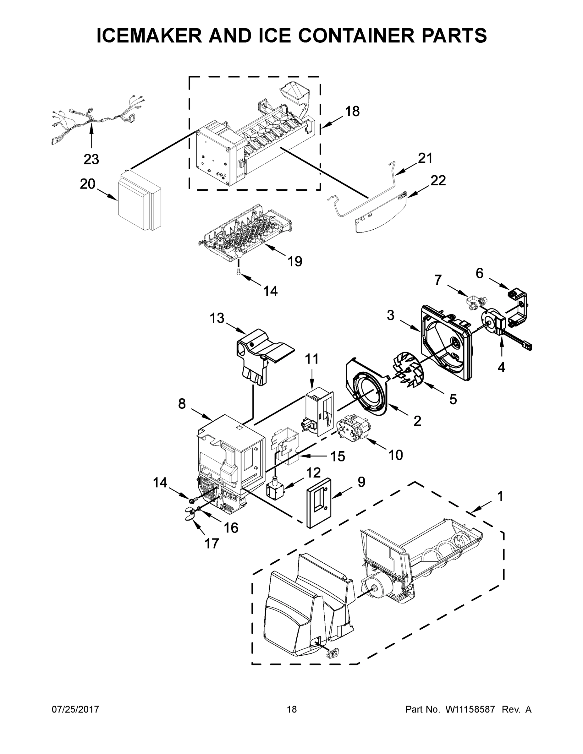10 - ICEMAKER AND ICE CONTAINER PARTS