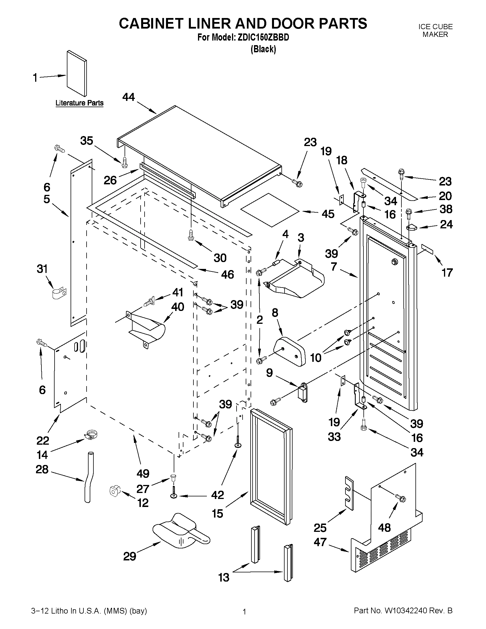 01 - CABINET LINER AND DOOR PARTS