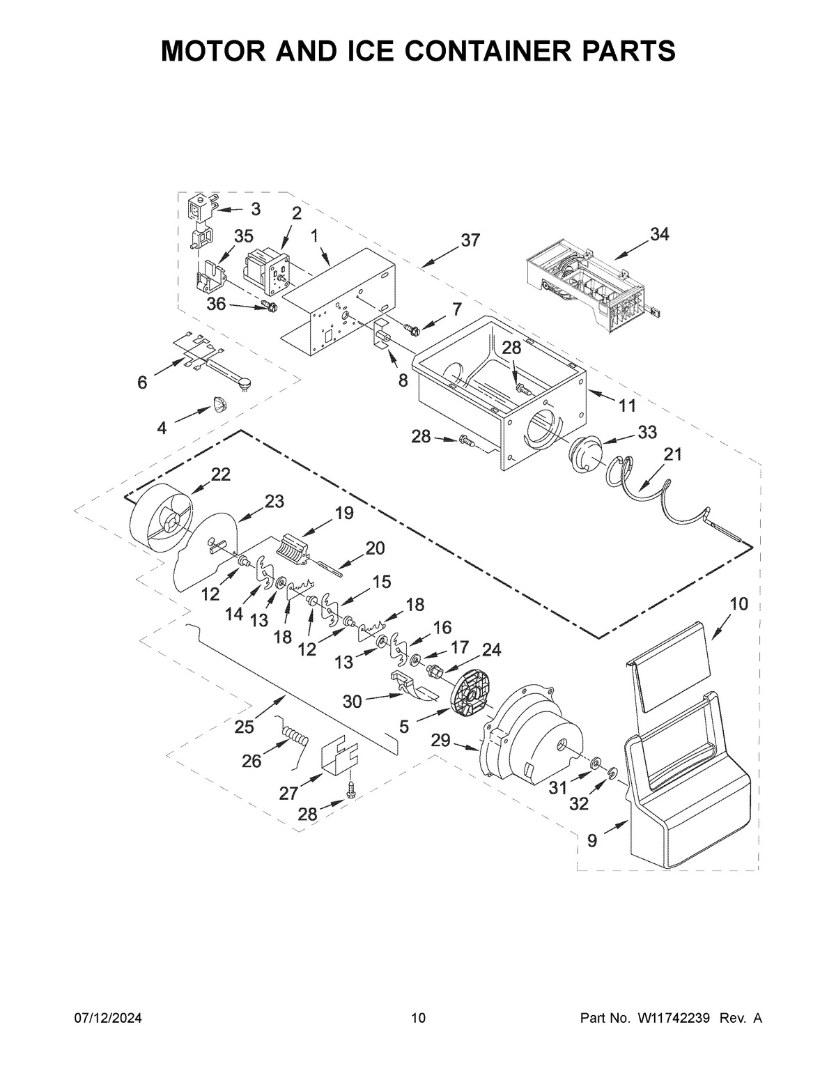 06 - MOTOR AND ICE CONTAINER PARTS