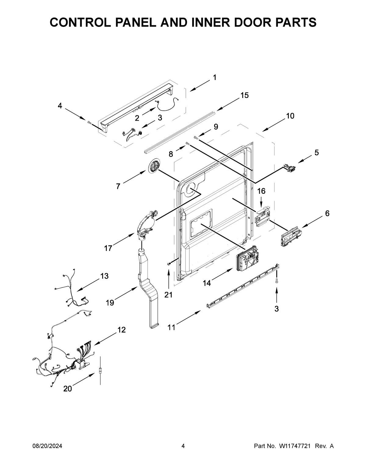 03 - CONTROL PANEL AND INNER DOOR PARTS
