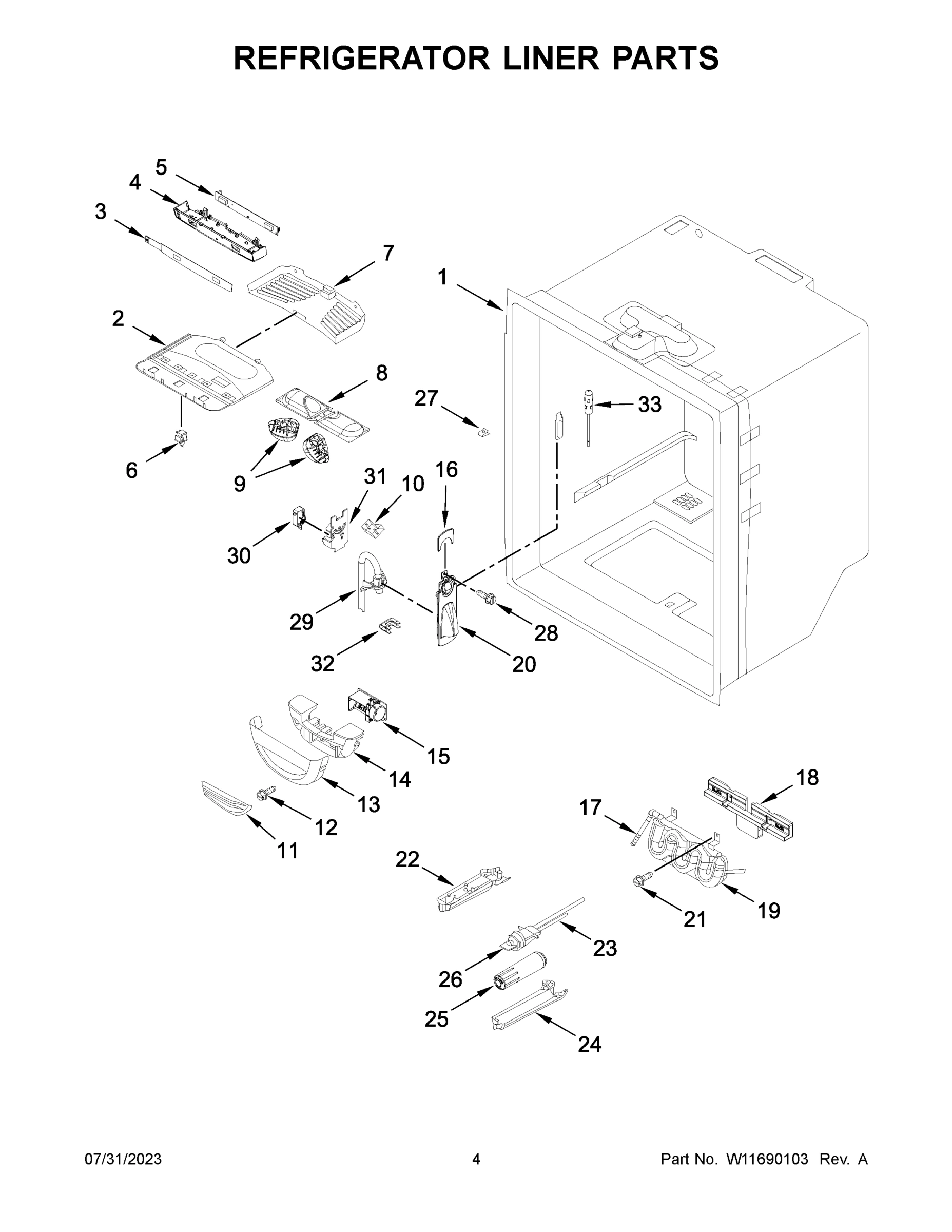 03 - REFRIGERATOR LINER PARTS