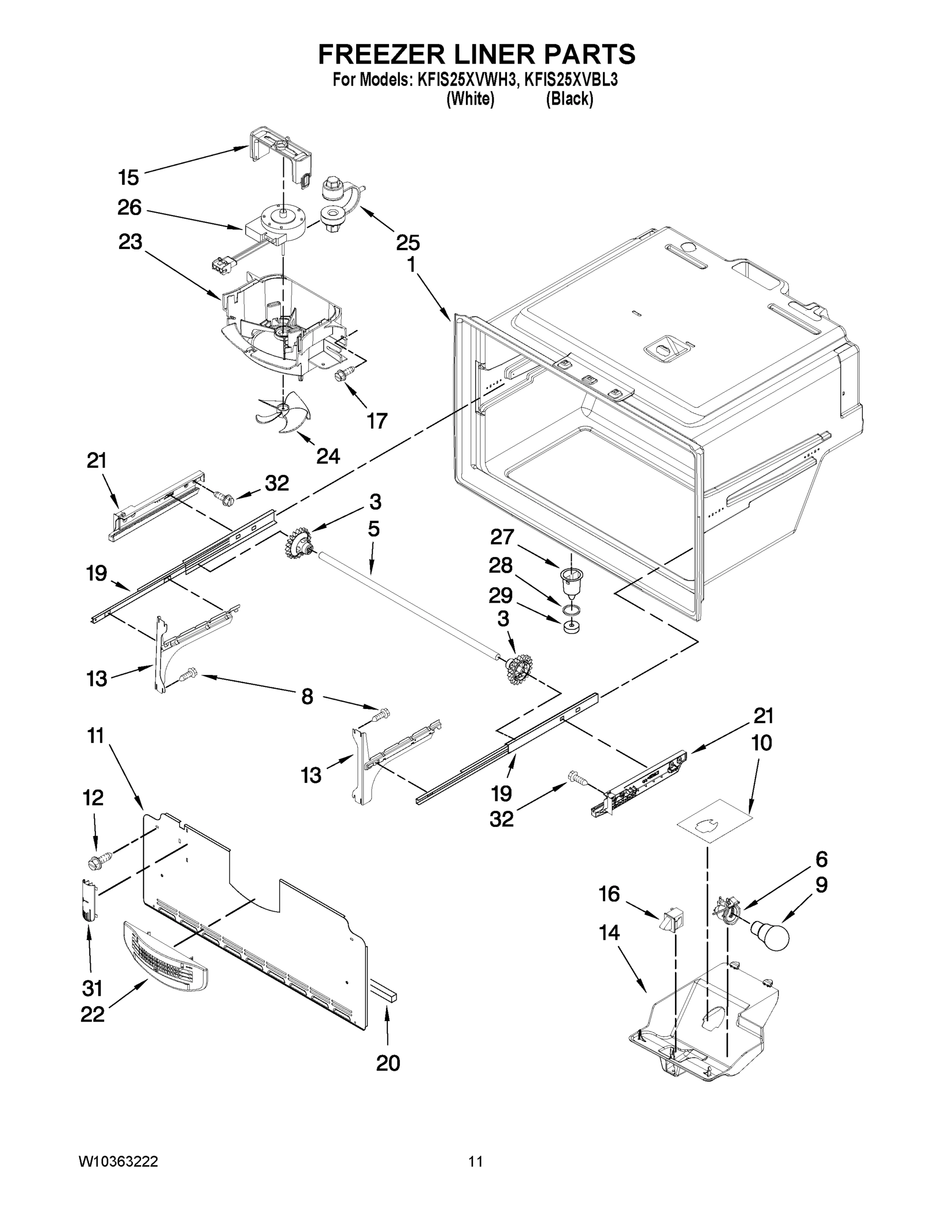 06 - FREEZER LINER PARTS