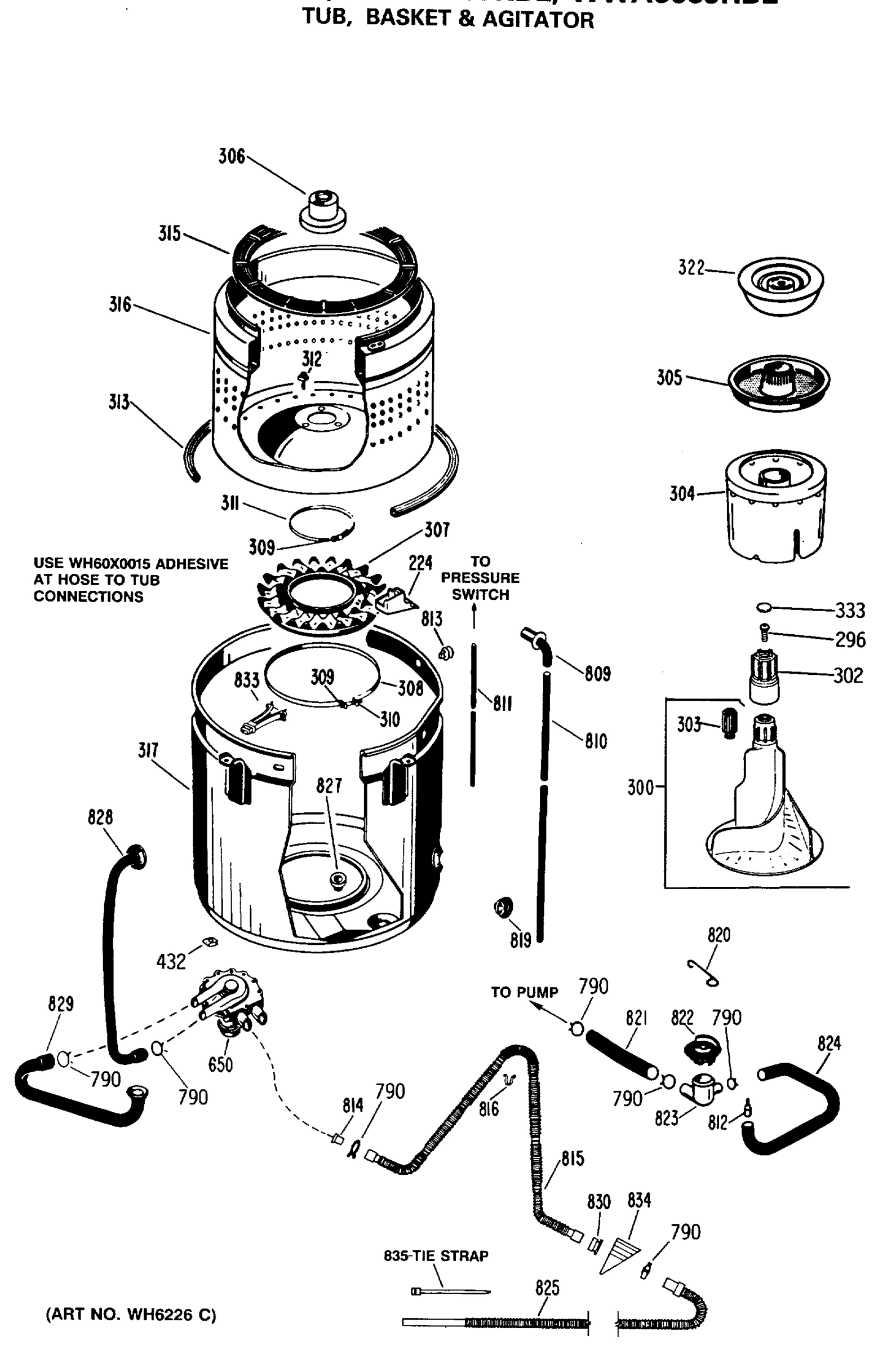 TUB, BASKET & AGITATOR