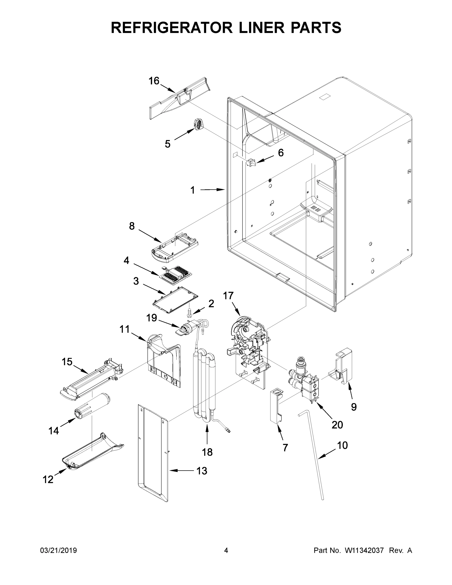 03 - REFRIGERATOR LINER PARTS