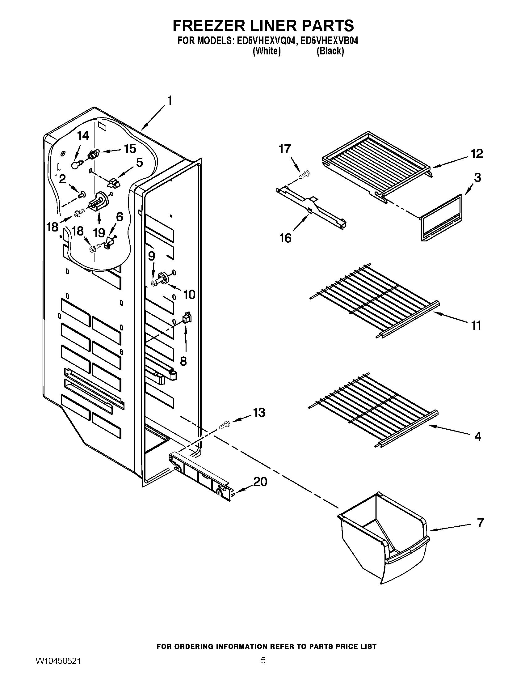 04 - FREEZER LINER PARTS