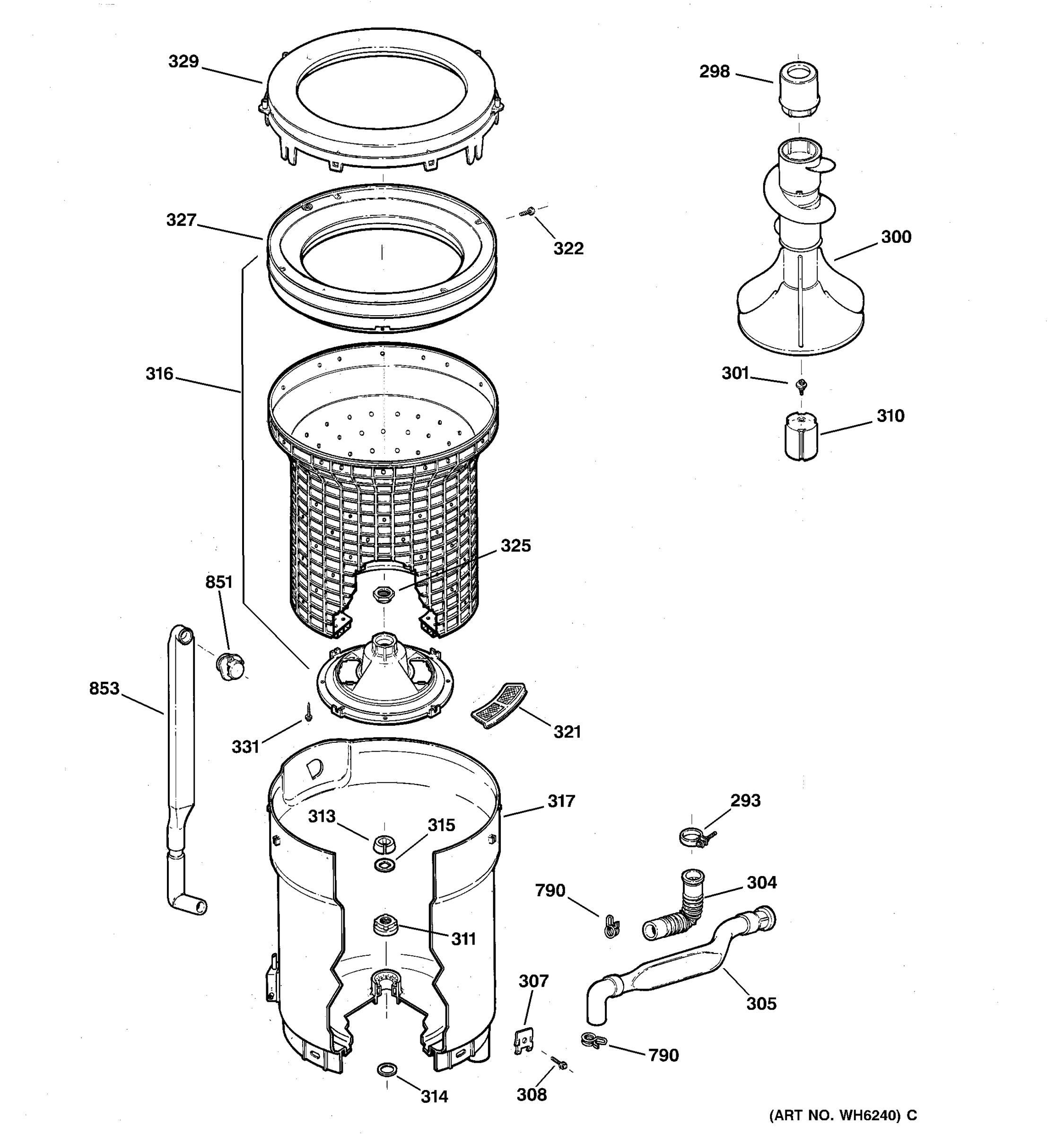 TUB, BASKET & AGITATOR