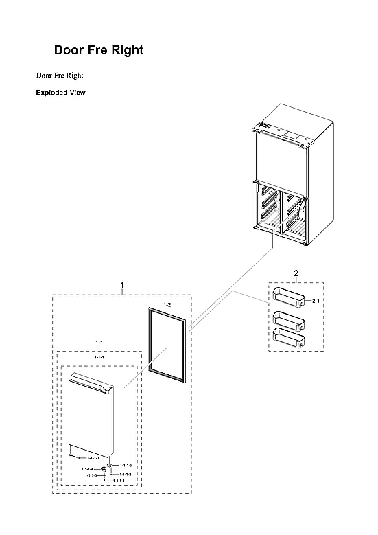 RIGHT FREEZER DOOR PARTS