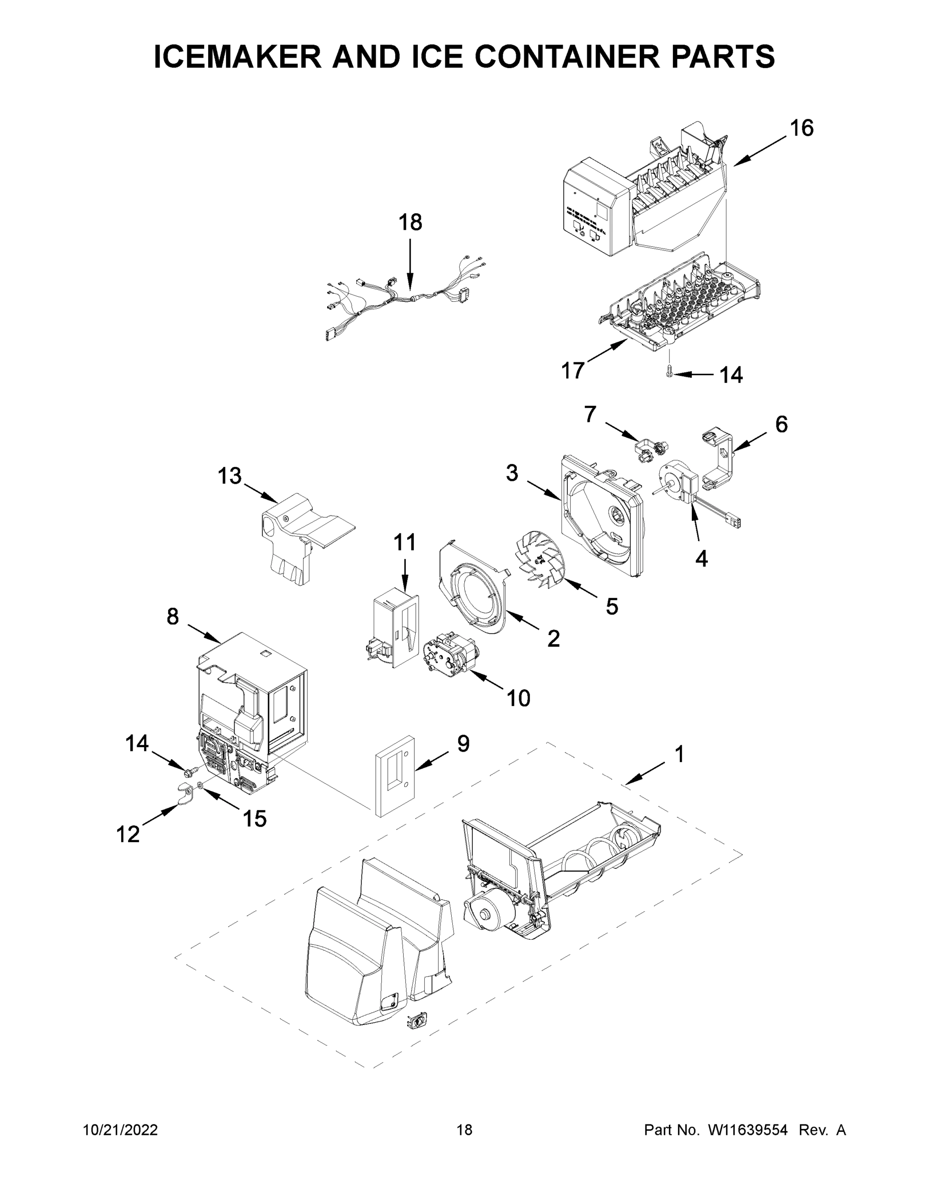 10 - ICEMAKER AND ICE CONTAINER PARTS