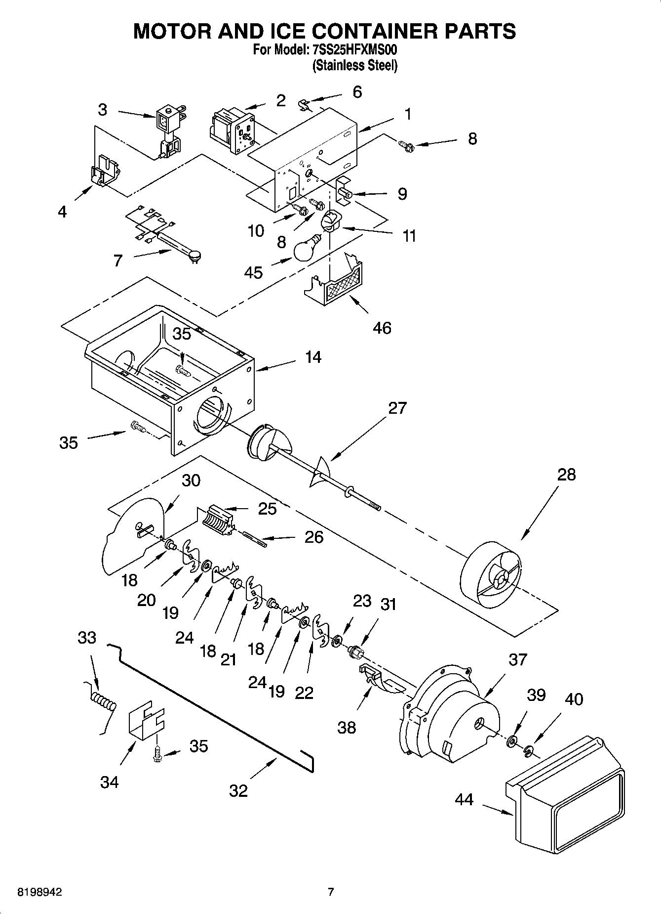 05 - MOTOR AND ICE CONTAINER PARTS