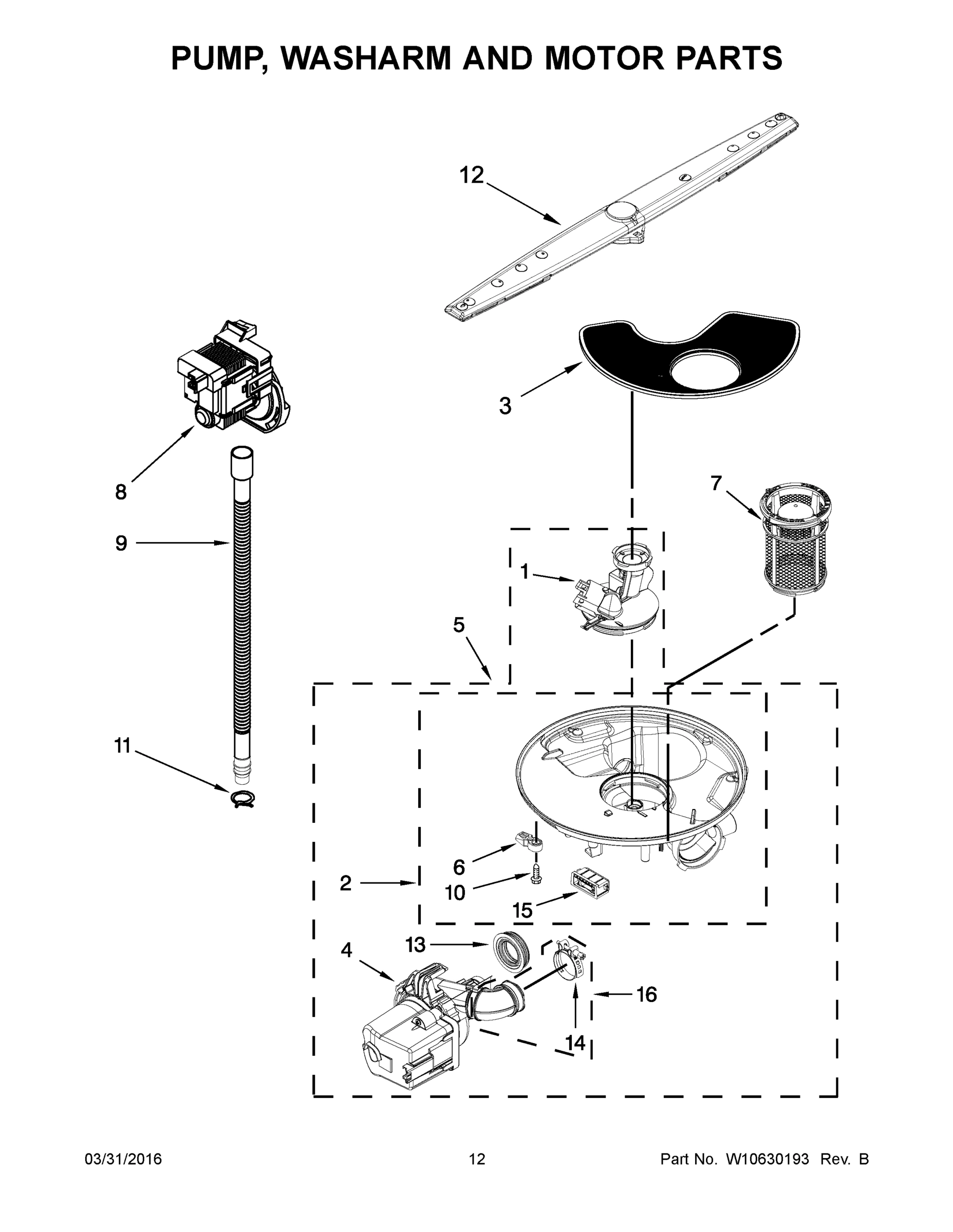 07 - PUMP, WASHARM AND MOTOR PARTS