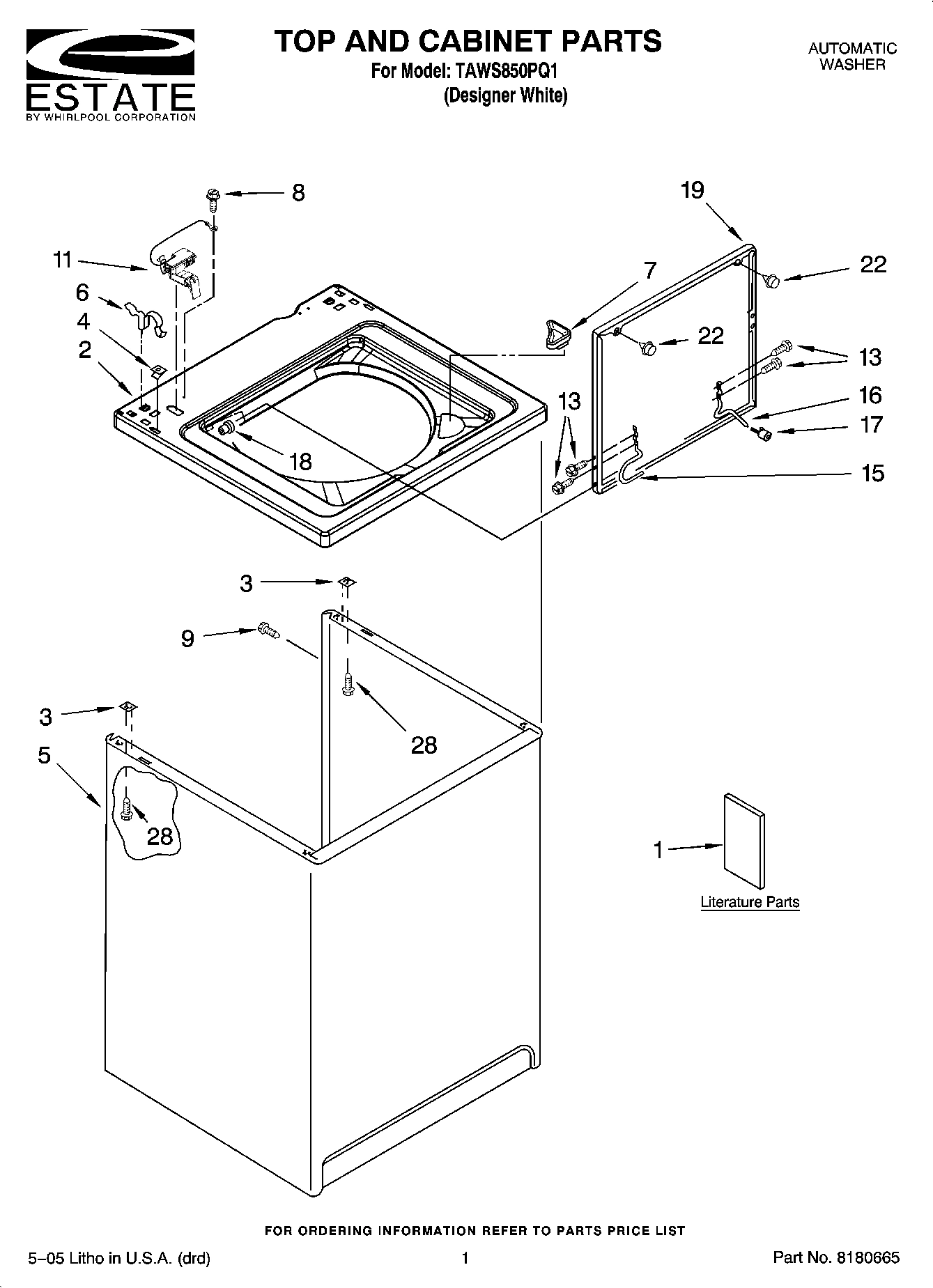 01 - TOP AND CABINET PARTS