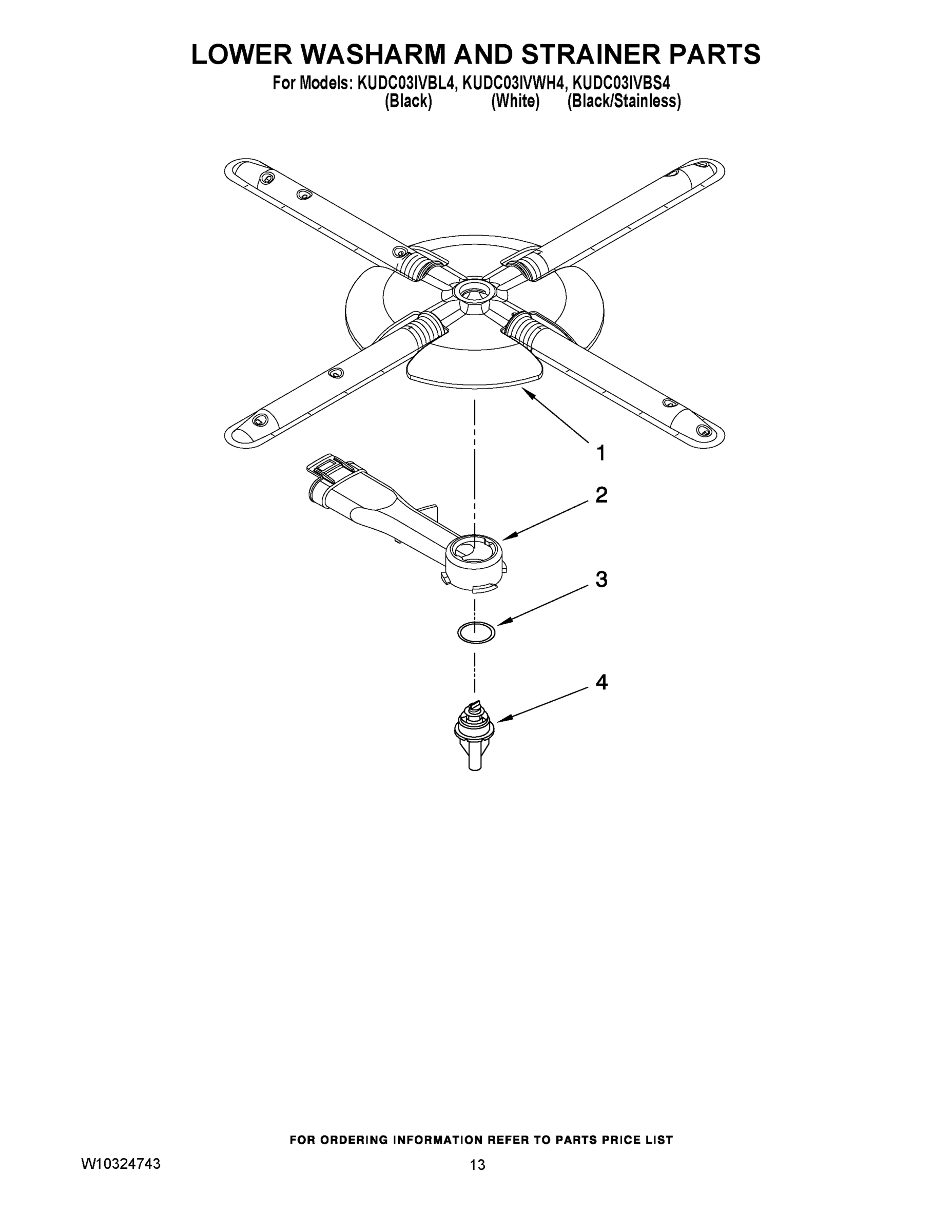 11 - LOWER WASHARM AND STRAINER PARTS