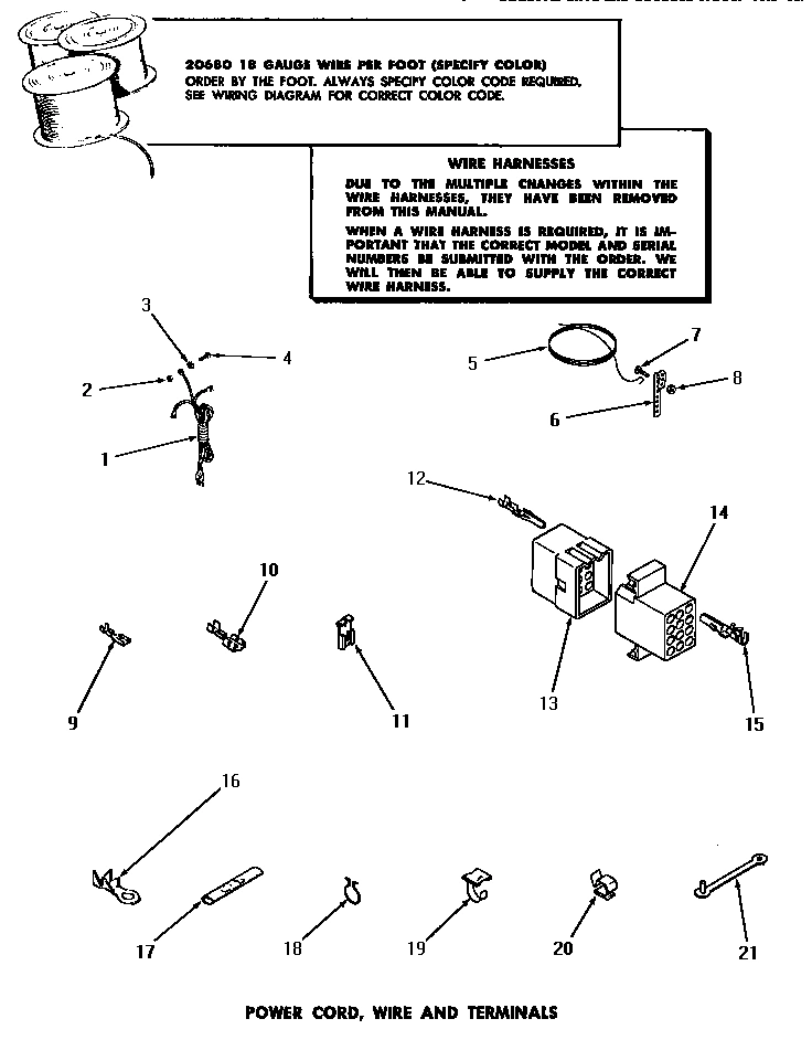 22 - POWER CORD, WIRE & TERMINALS