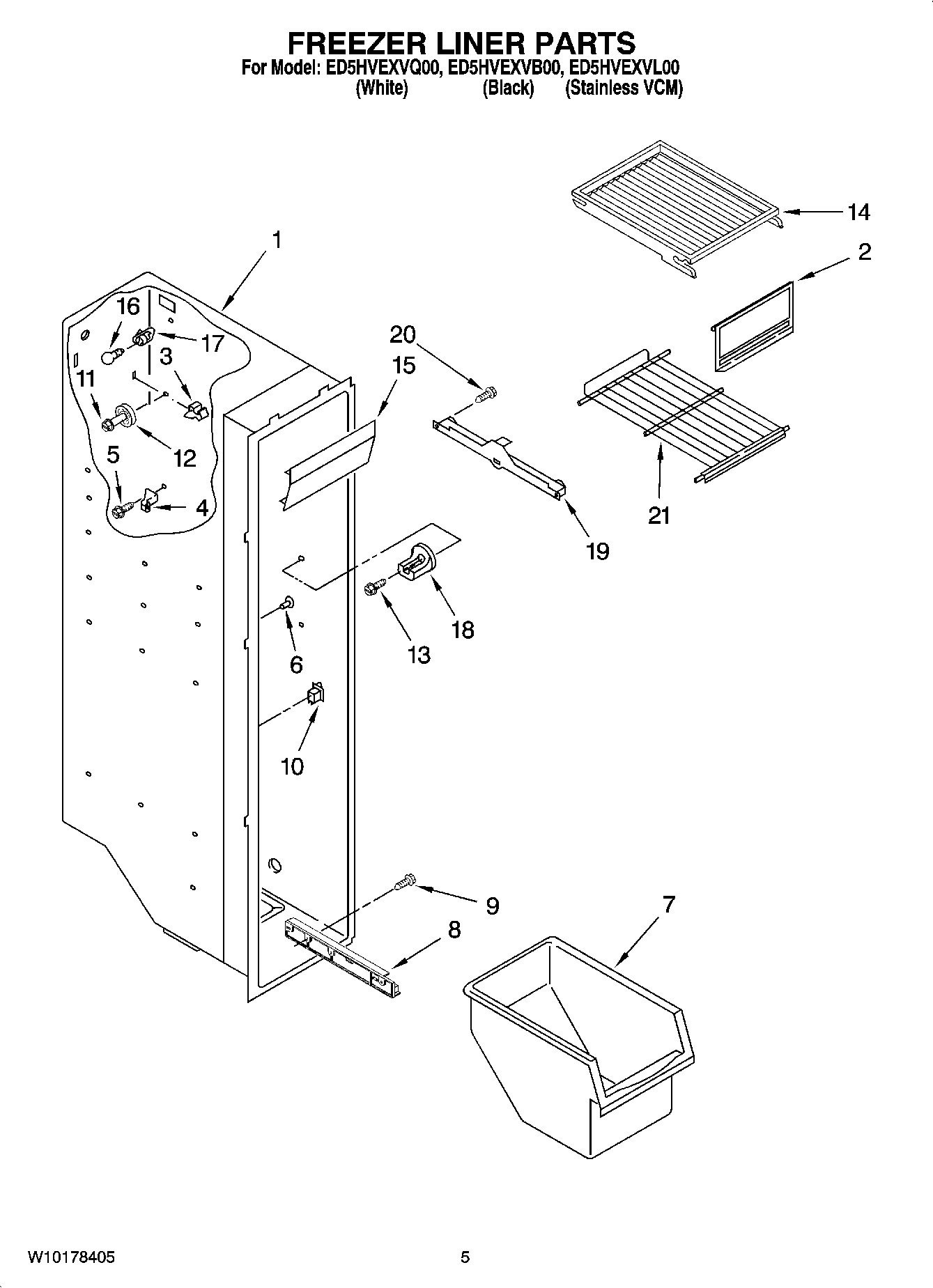 04 - FREEZER LINER PARTS