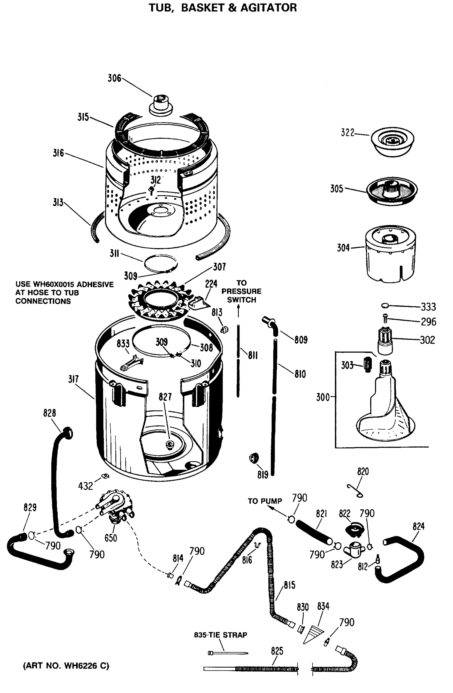 TUB, BASKET & AGITATOR