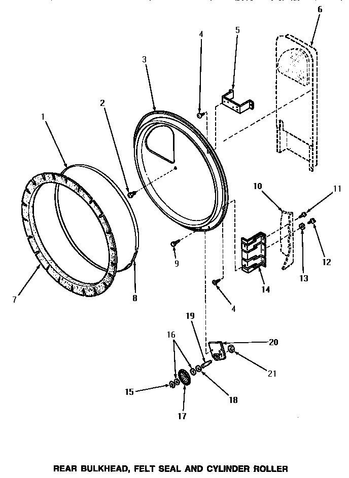 10 - REAR BLKHD, FELT SEAL & CYLINDER ROLLER