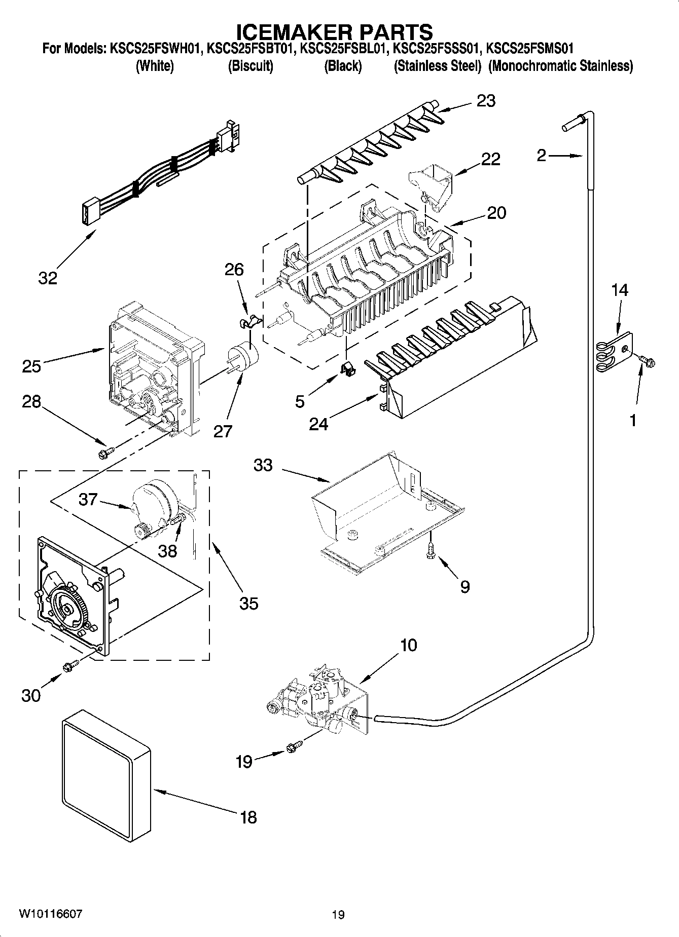 12 - ICEMAKER PARTS, OPTIONAL PARTS (NOT INCLUDED)