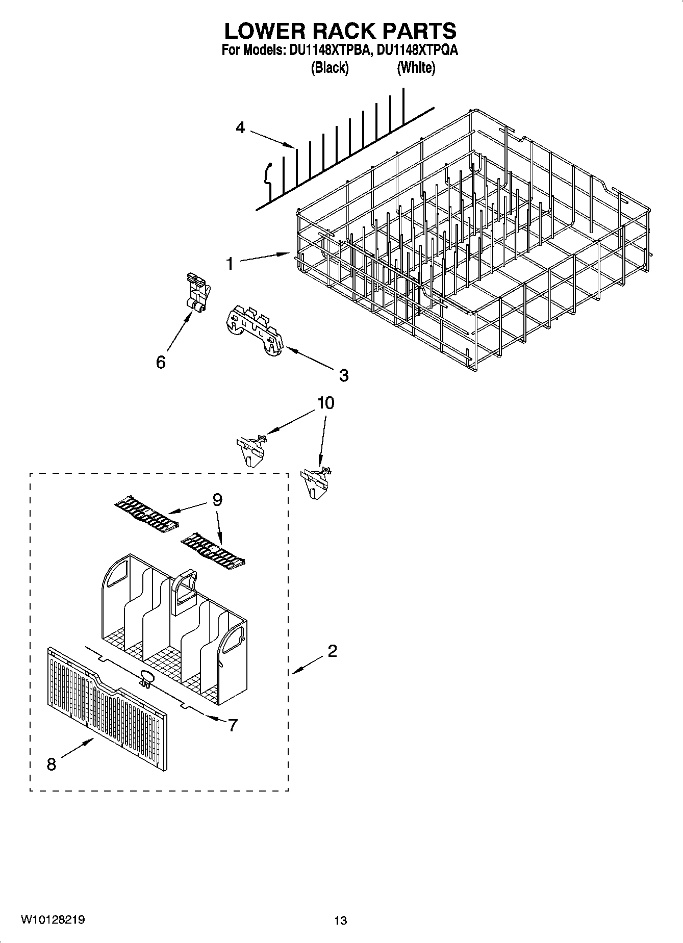 11 - LOWER RACK PARTS, OPTIONAL PARTS (NOT INCLUDED)