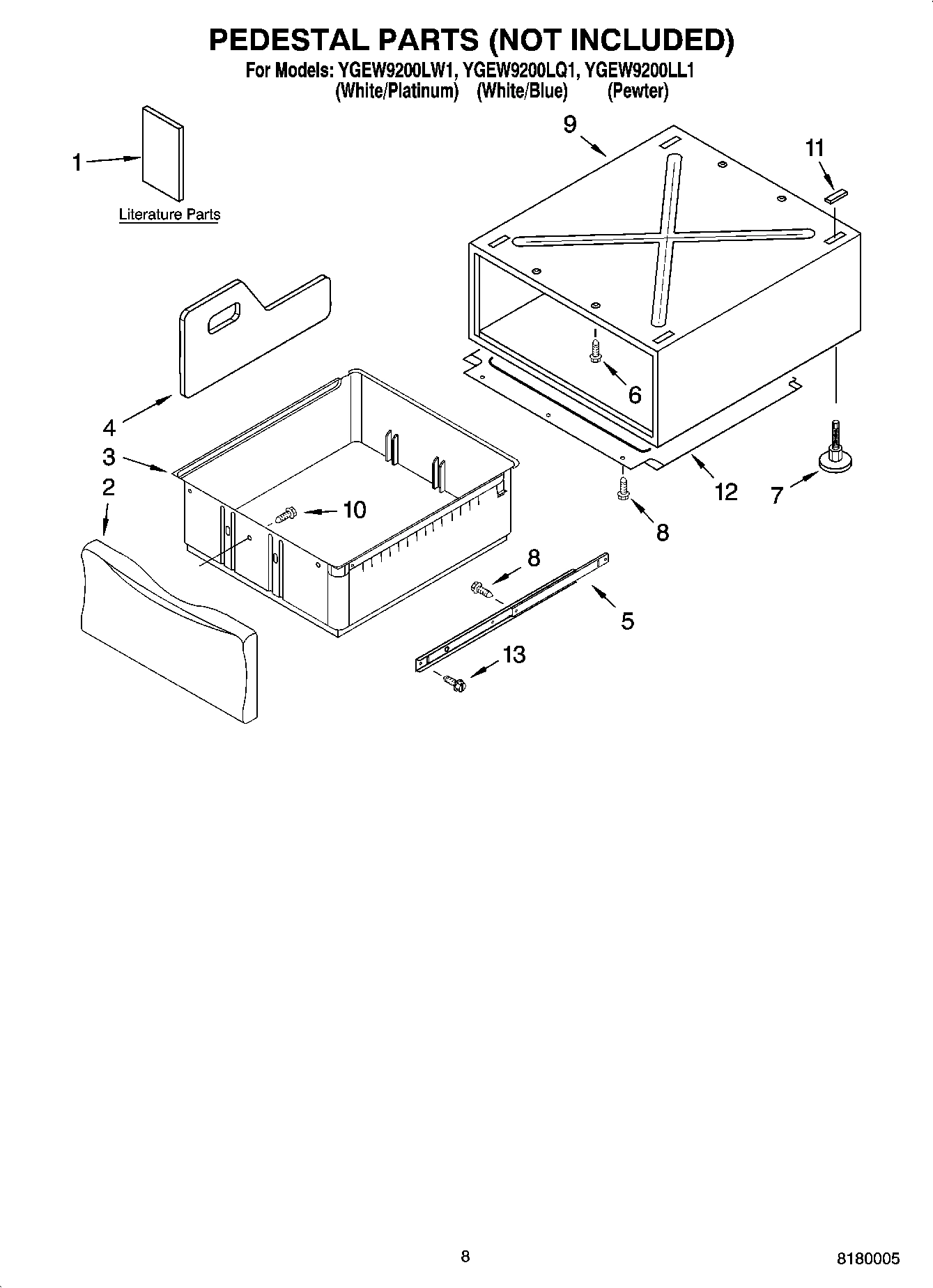 05 - PEDESTAL PARTS (NOT INCLUDED)