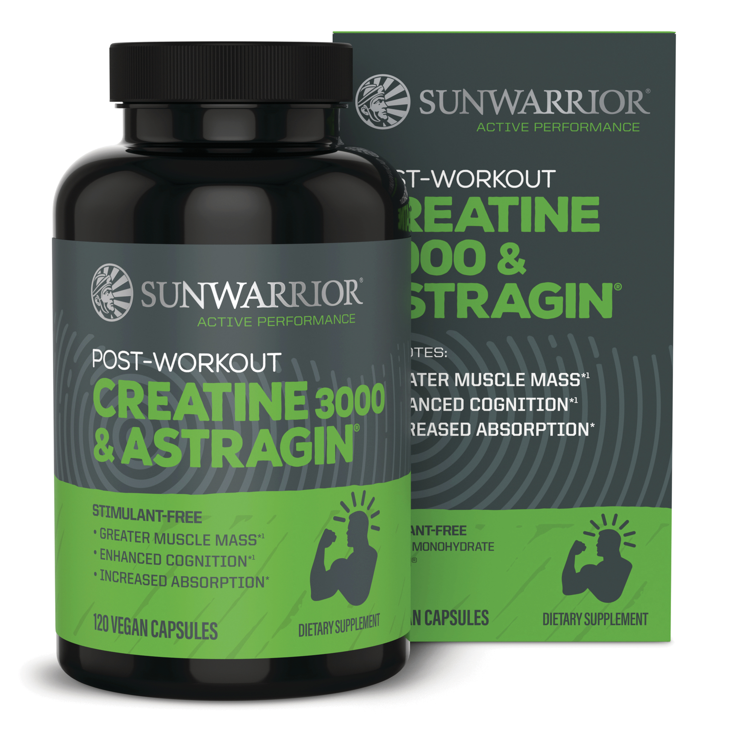 Sunwarrior Post-Workout Creatine 3000 & Astragin Supplement Vitamin | 120 Vegan Caps