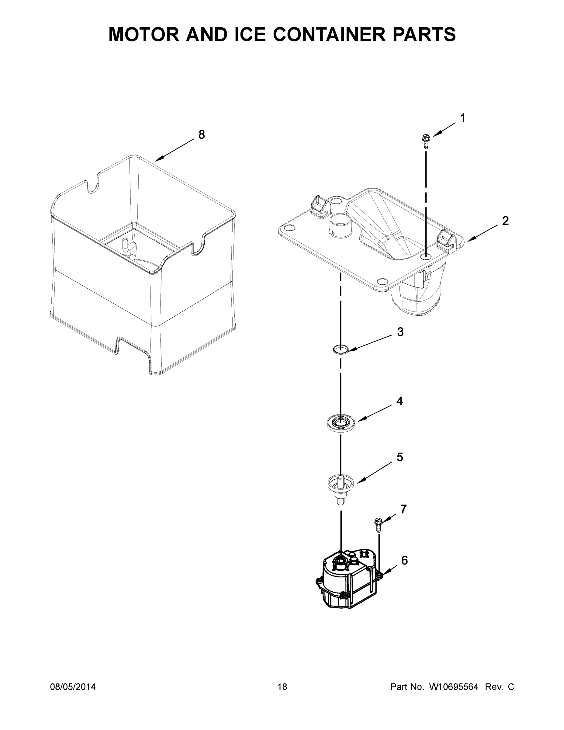 10 - MOTOR AND ICE CONTAINER PARTS