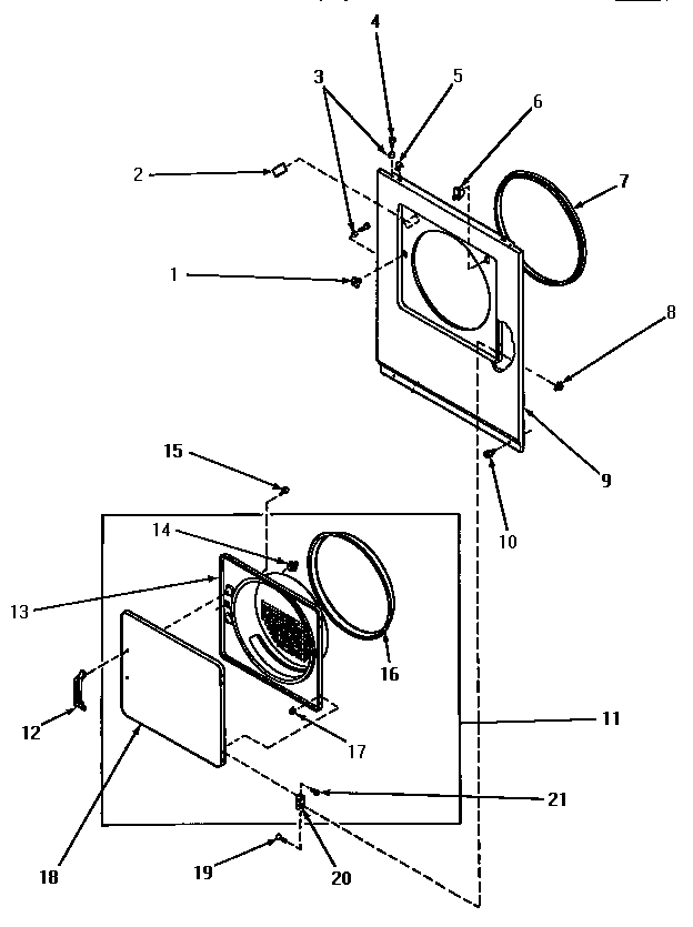 07 - LOADING DOOR, FRONT PANEL AND SEALS