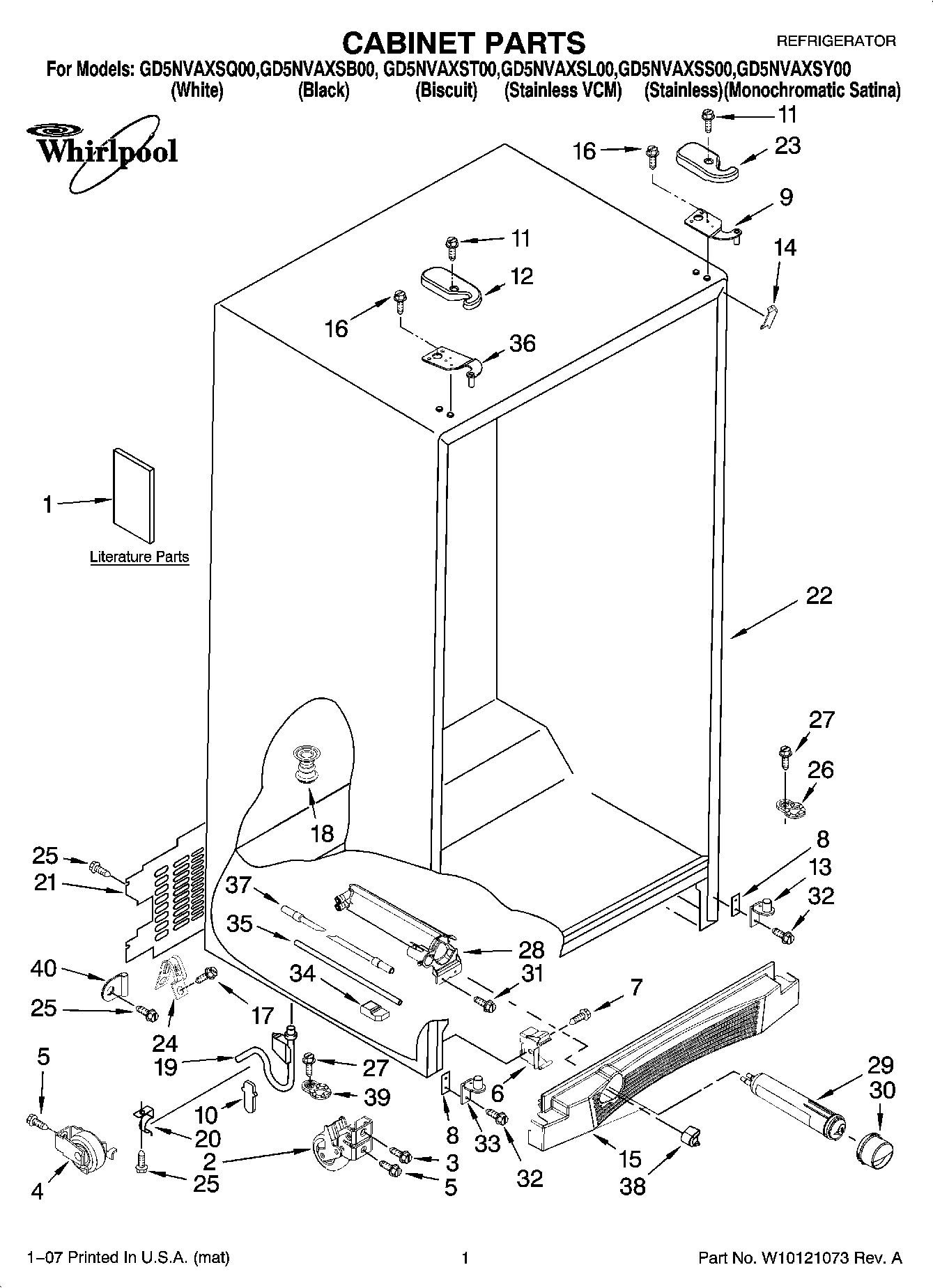 01 - CABINET PARTS