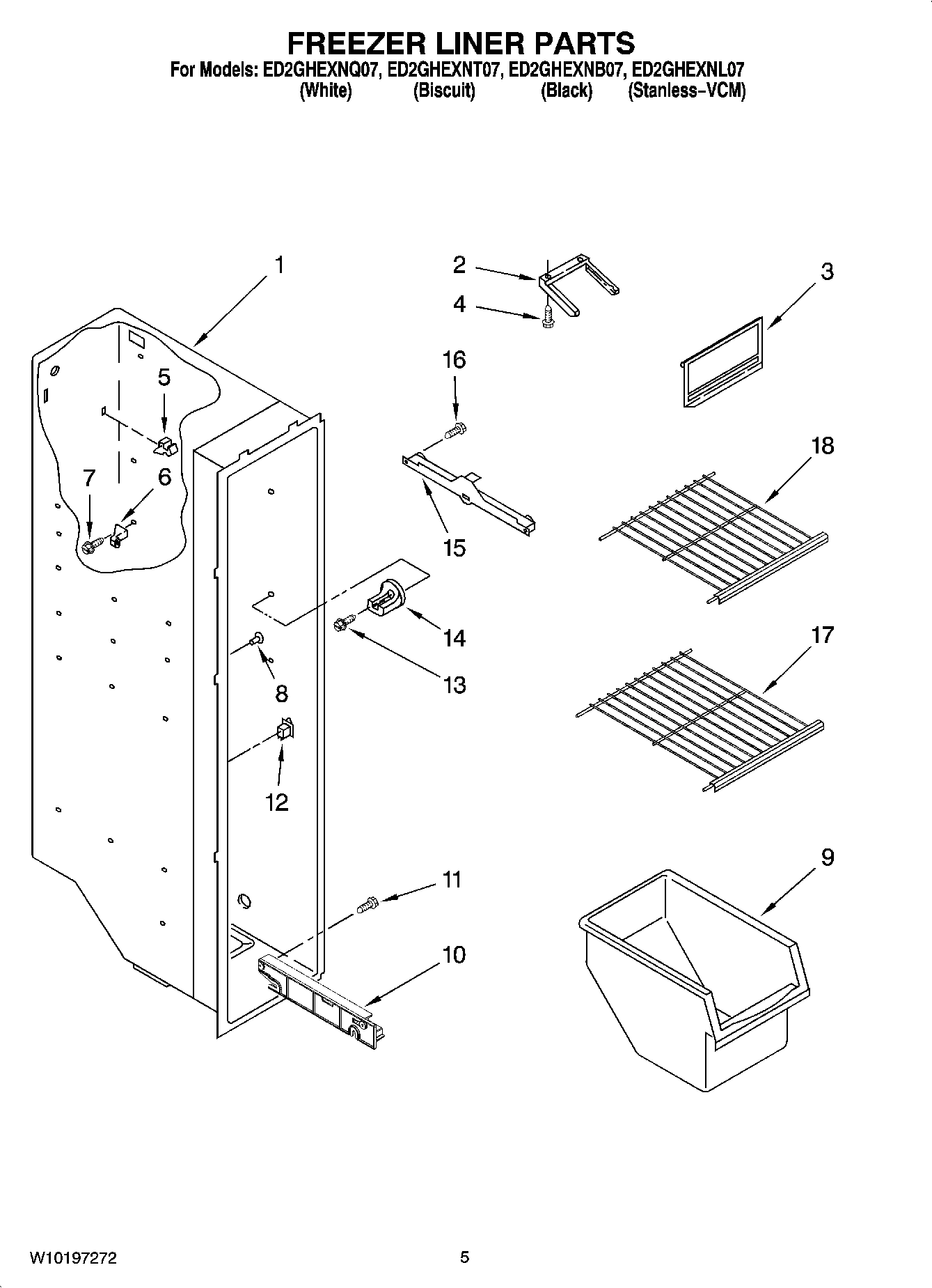 04 - FREEZER LINER PARTS