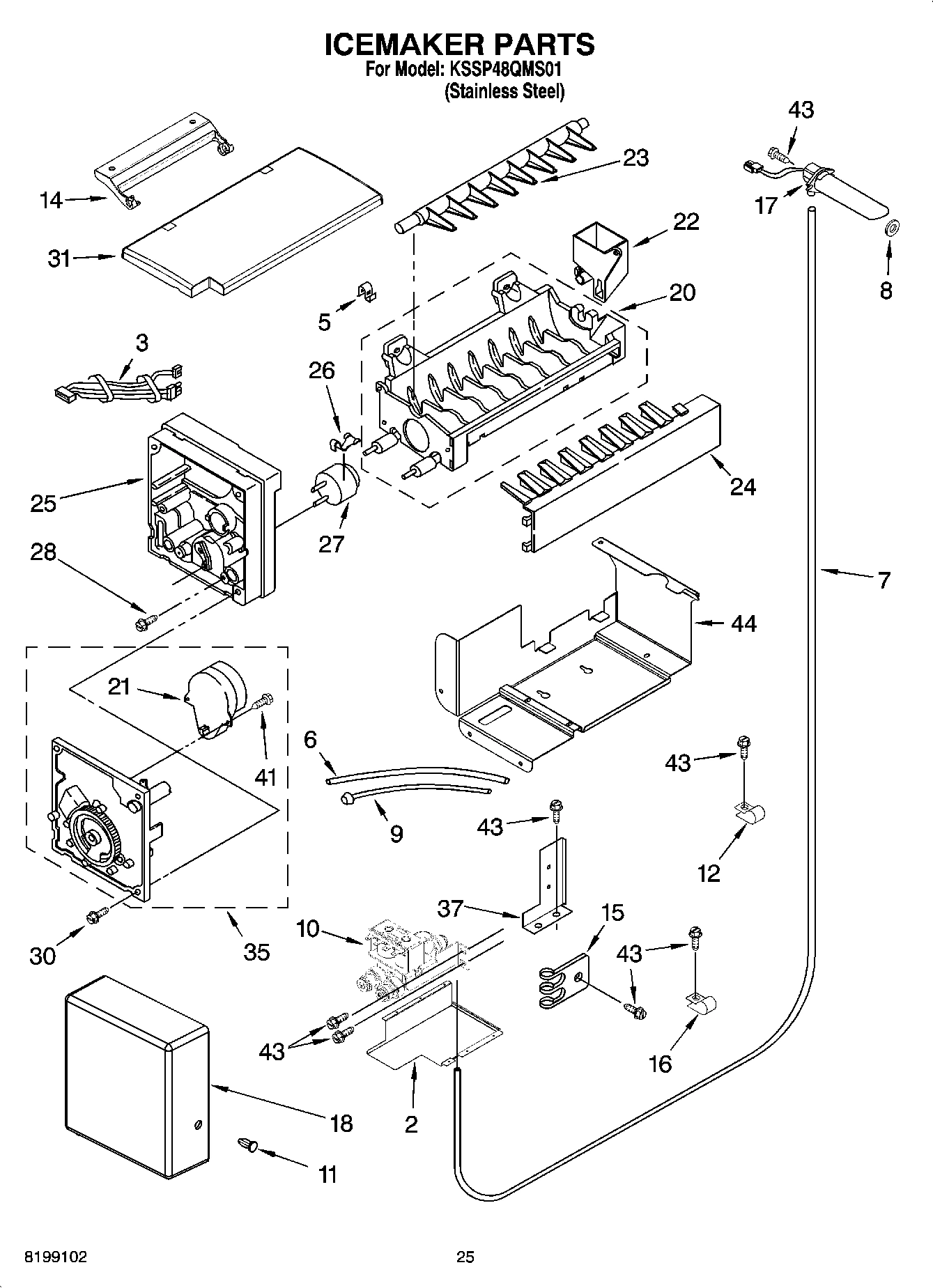 15 - ICEMAKER PARTS
