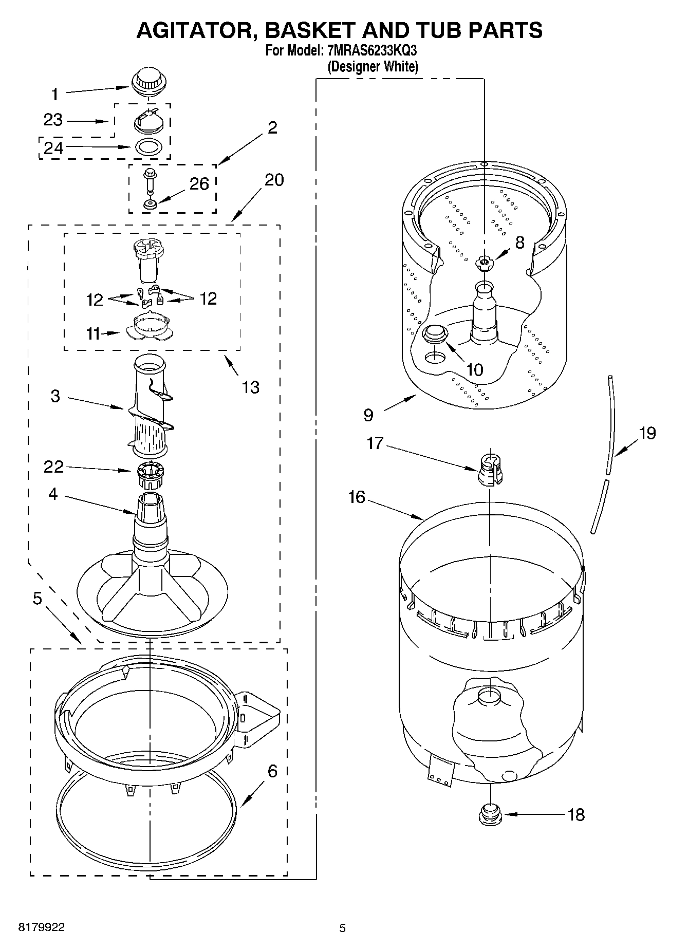 03 - AGITATOR, BASKET AND TUB