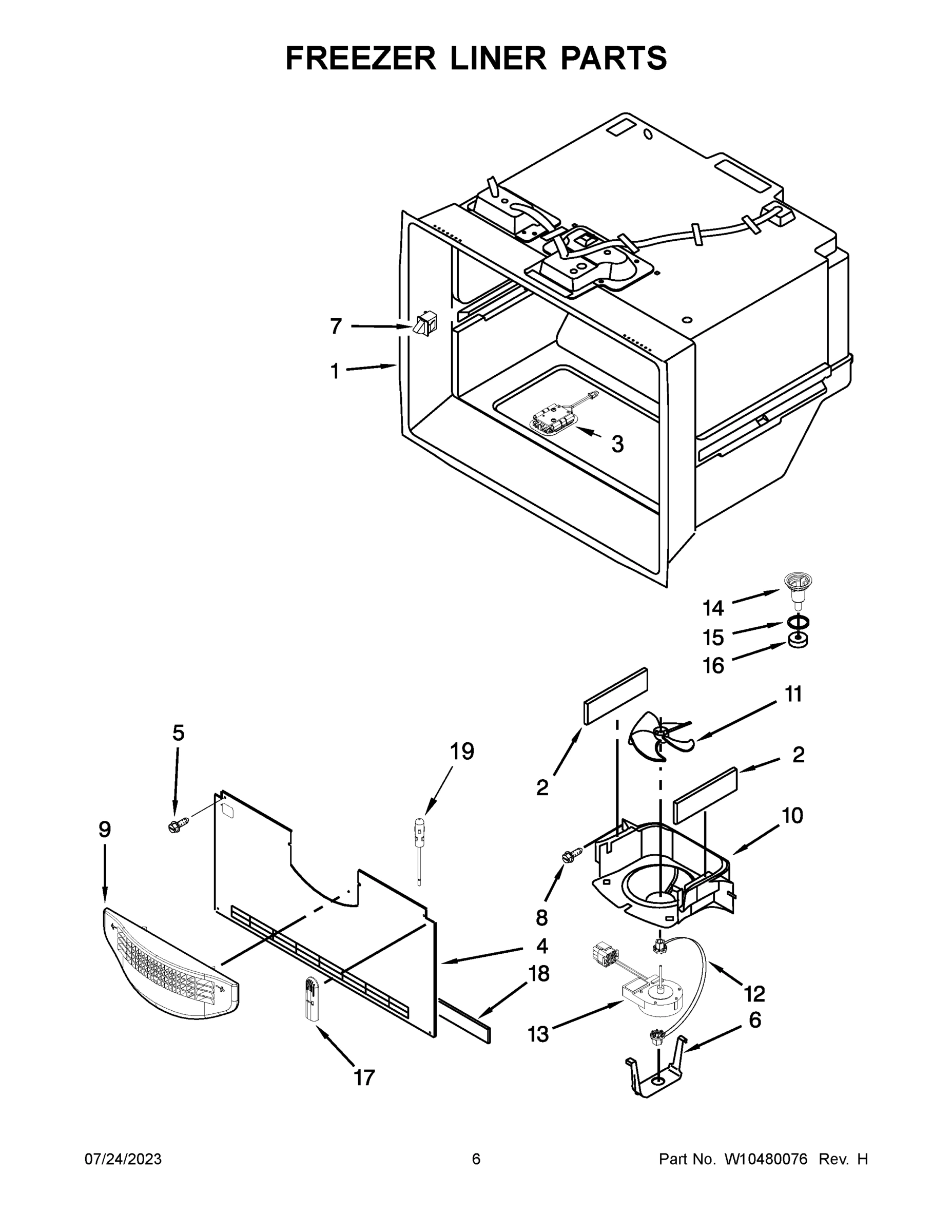 04 - FREEZER LINER PARTS