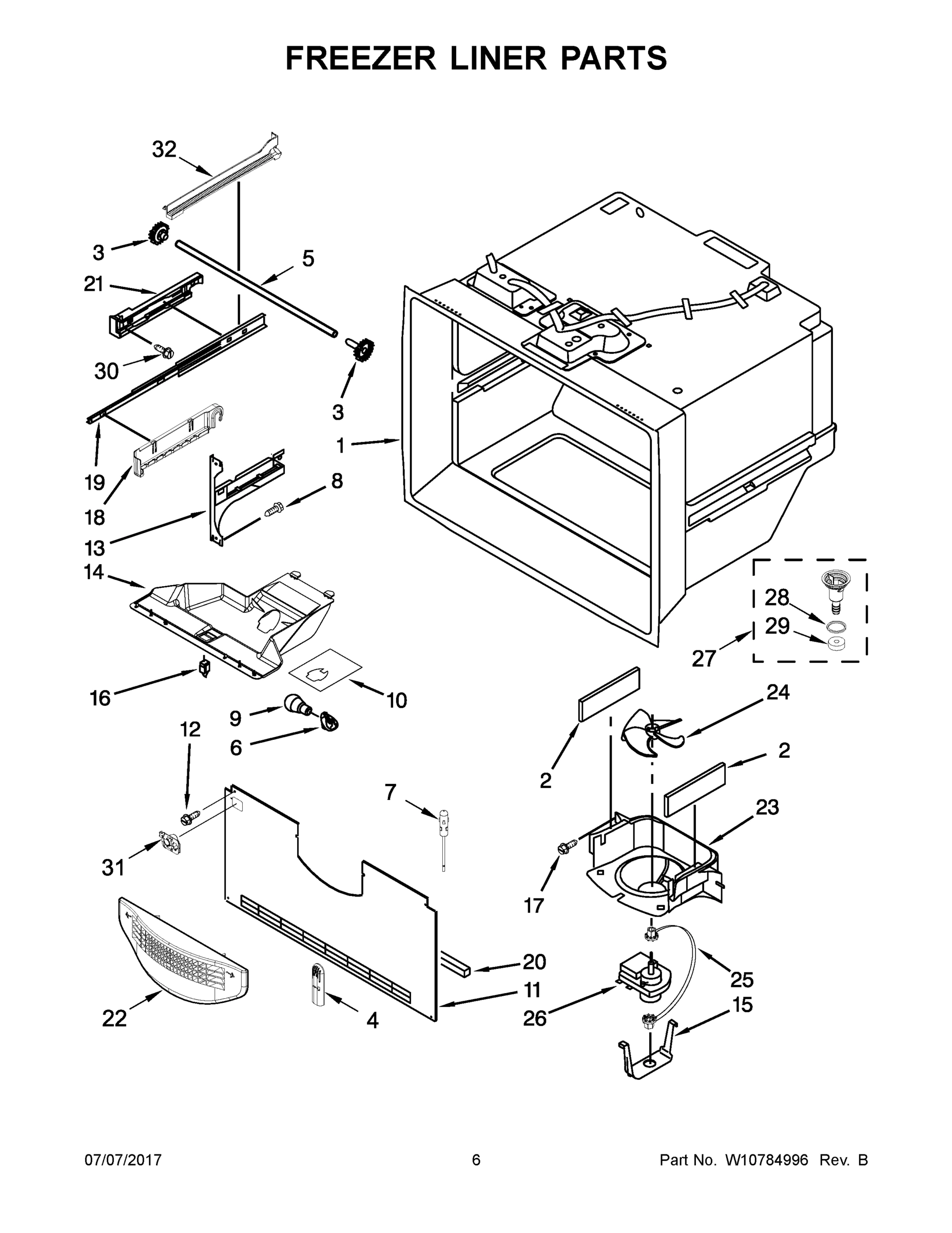 04 - FREEZER LINER PARTS