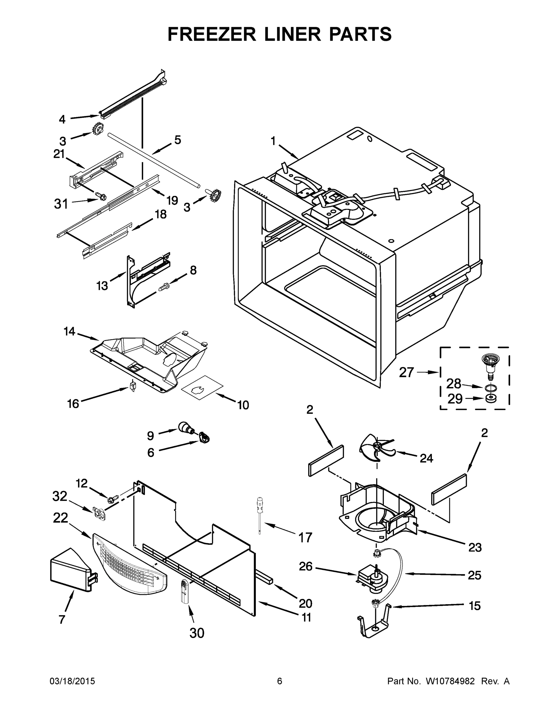 04 - FREEZER LINER PARTS
