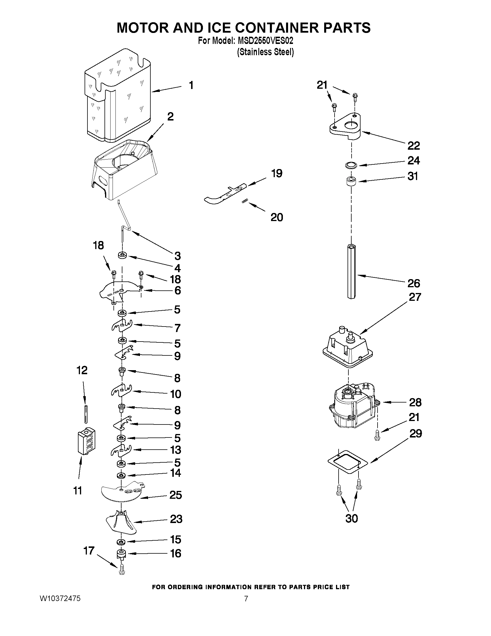 05 - MOTOR AND ICE CONTAINER PARTS
