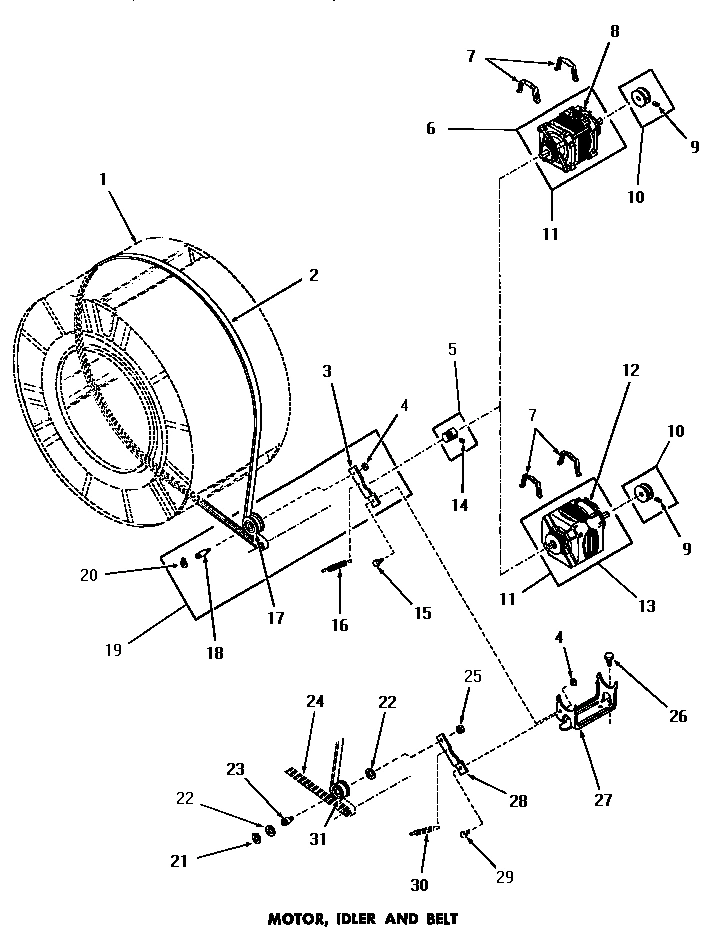 19 - MOTOR, IDLER & BELT