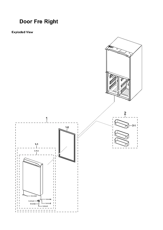 RIGHT FREEZER DOOR PARTS