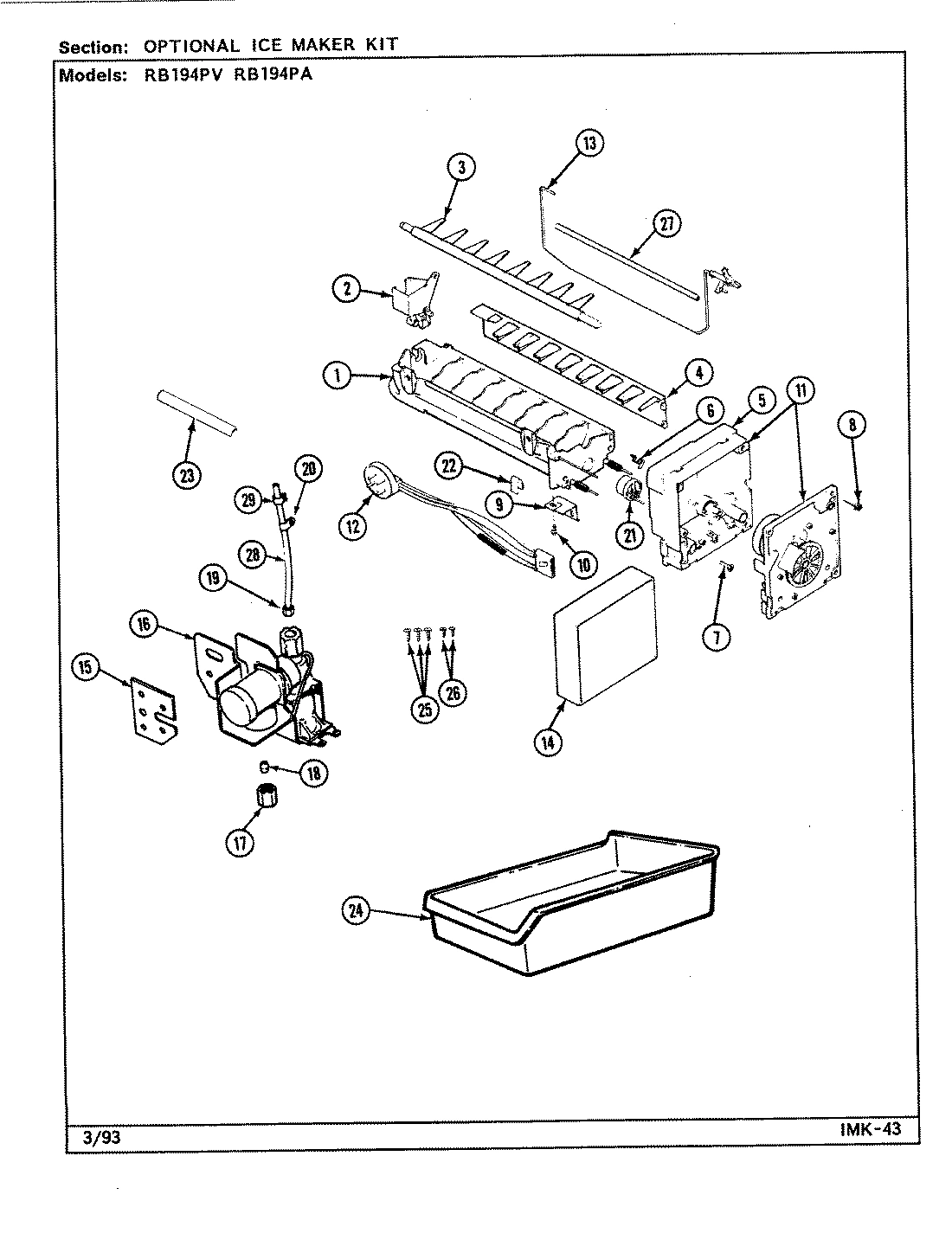 03 - OPTIONAL ICE MAKER KIT