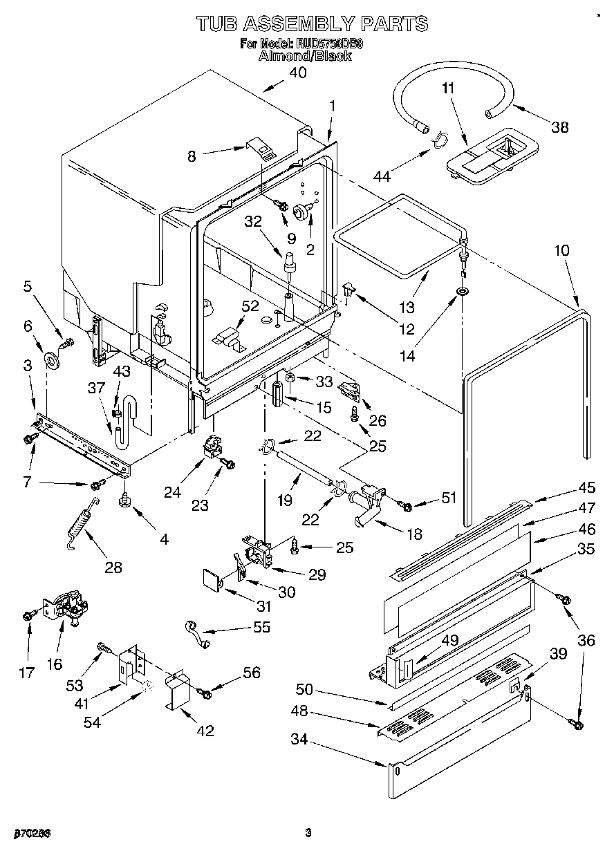03 - TUB ASSEMBLY, LIT/OPTIONAL