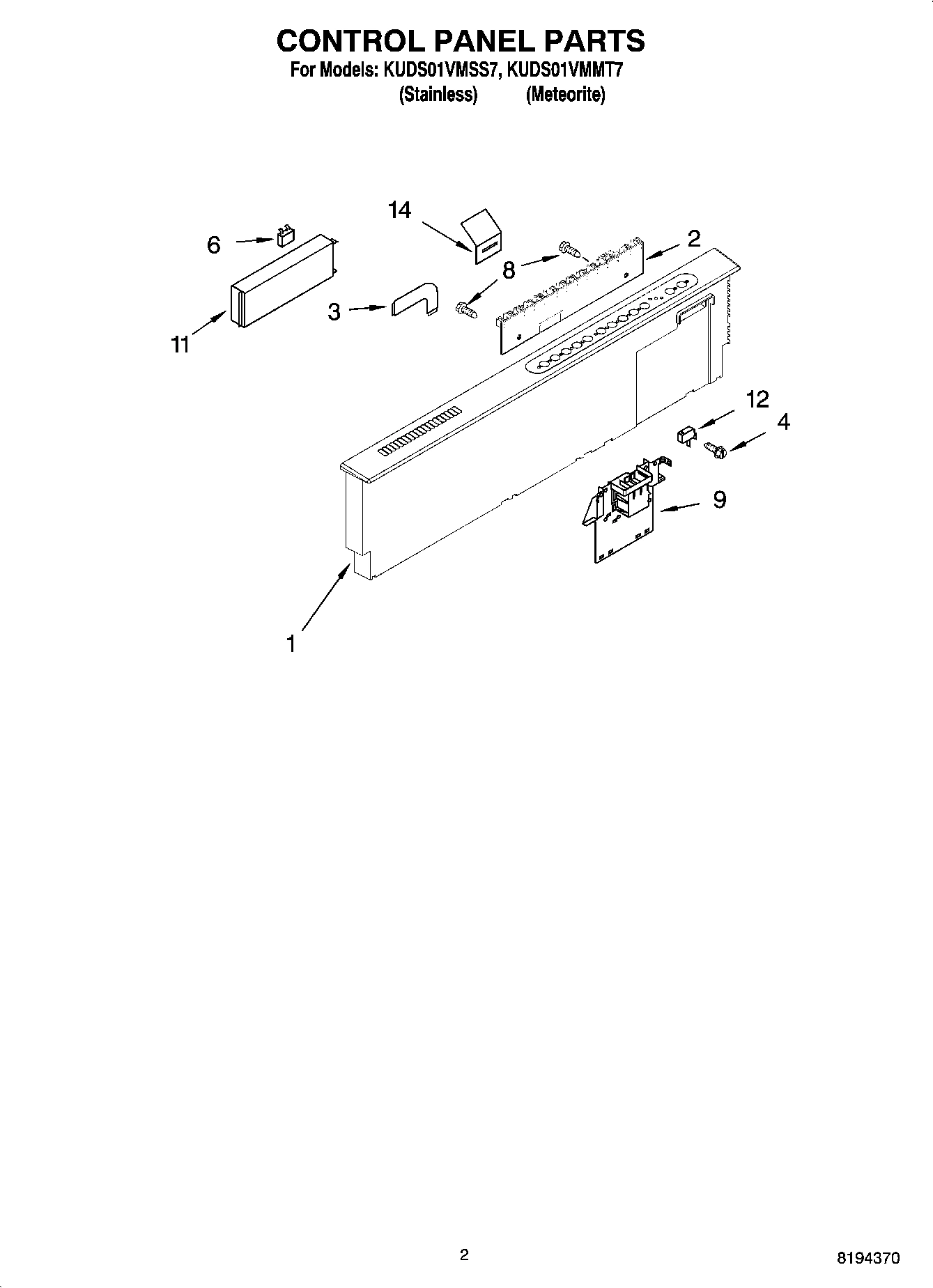 02 - CONTROL PANEL PARTS